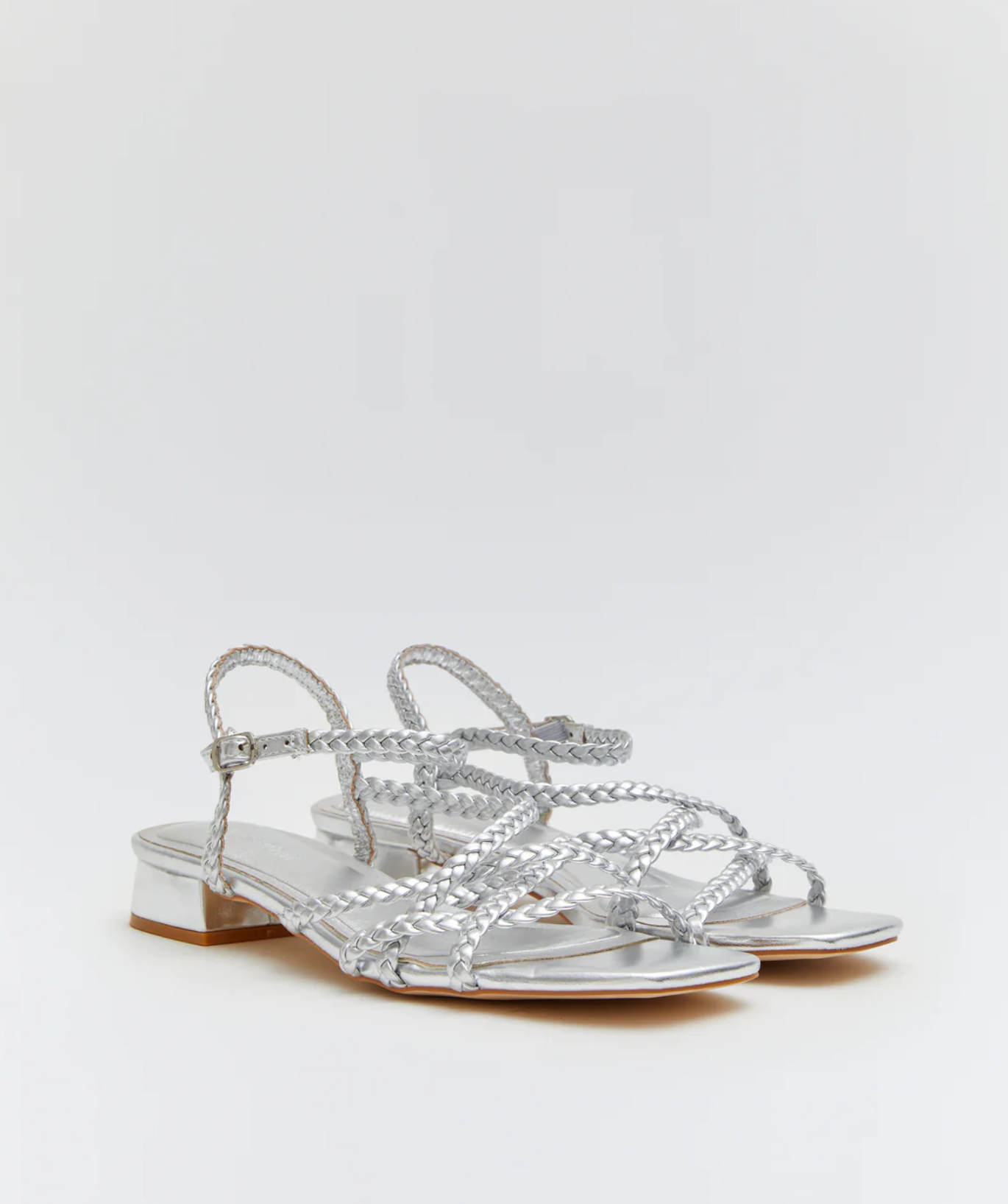 Sandalias para vestir mujer trenzadas con suela plana y plantilla acolchada