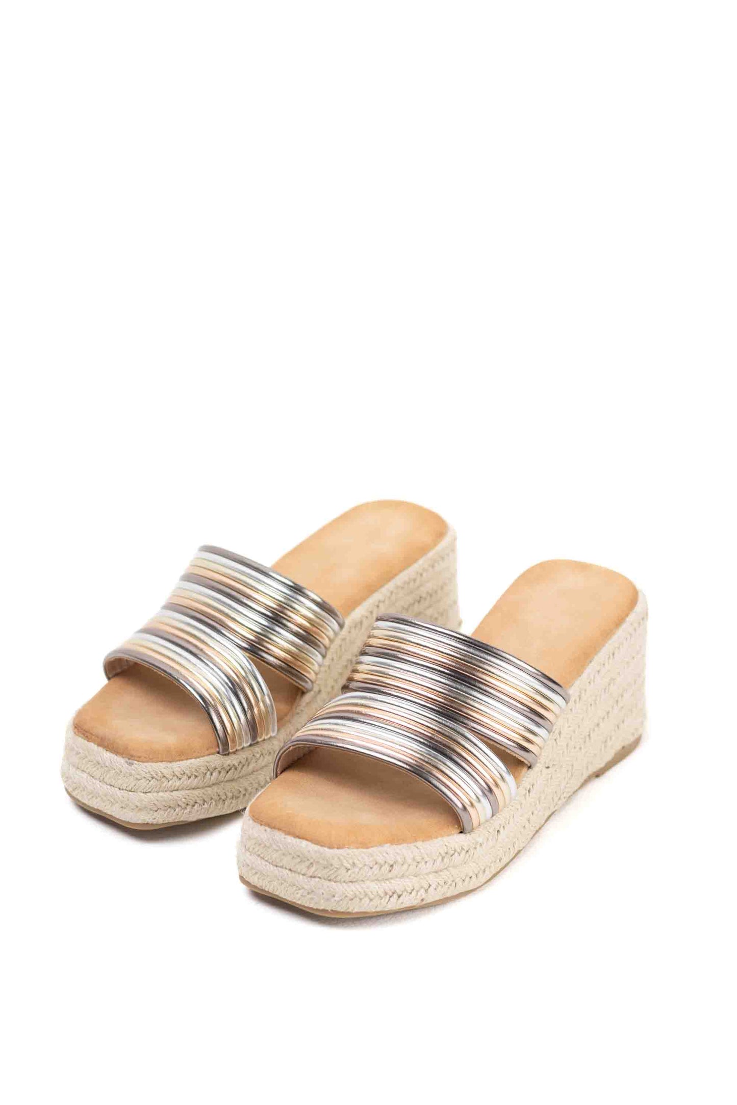 sandalias cunas espartos mujer con plataforma PEWTER 36