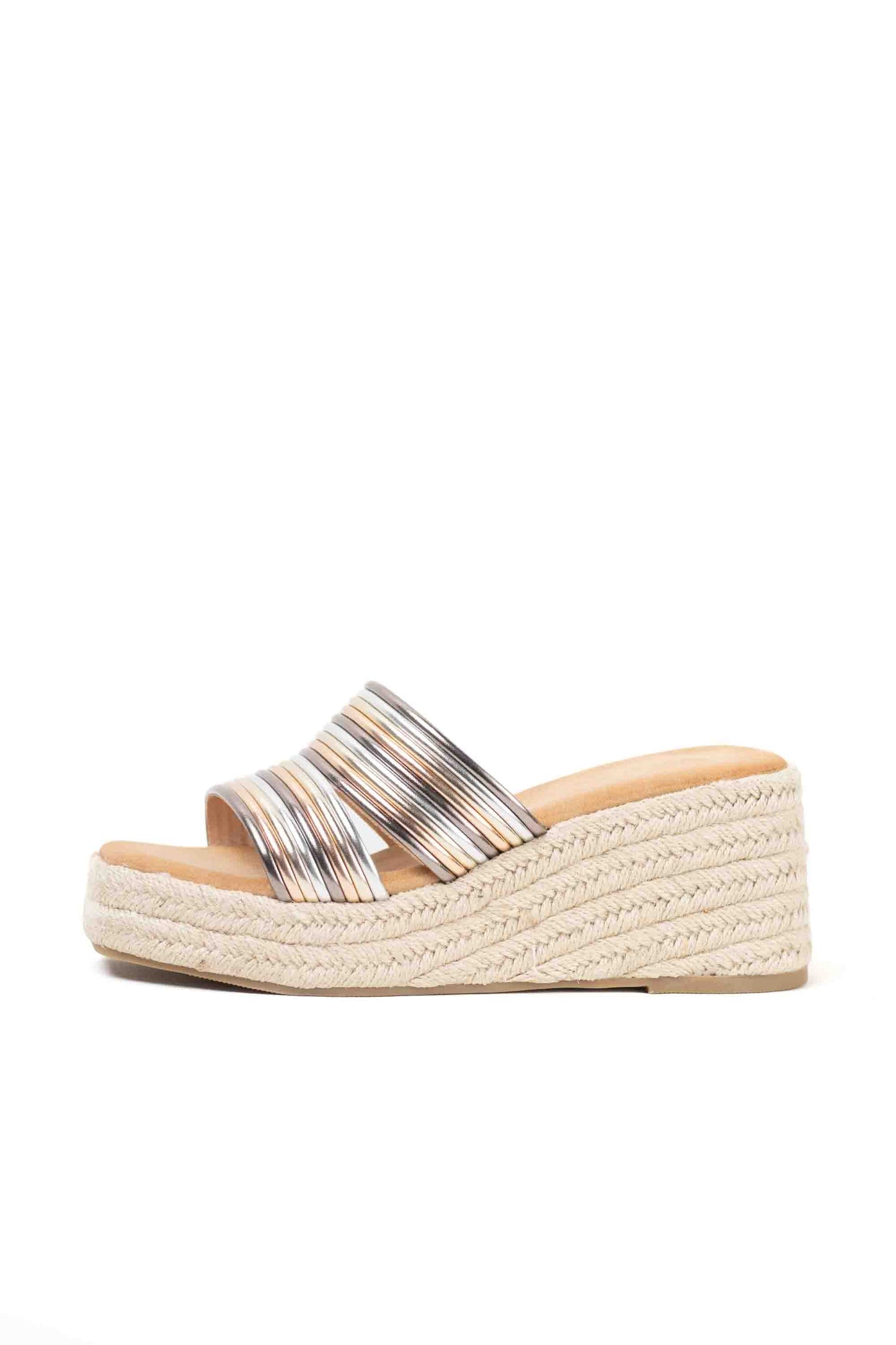 sandalias cunas espartos mujer con plataforma PEWTER 39