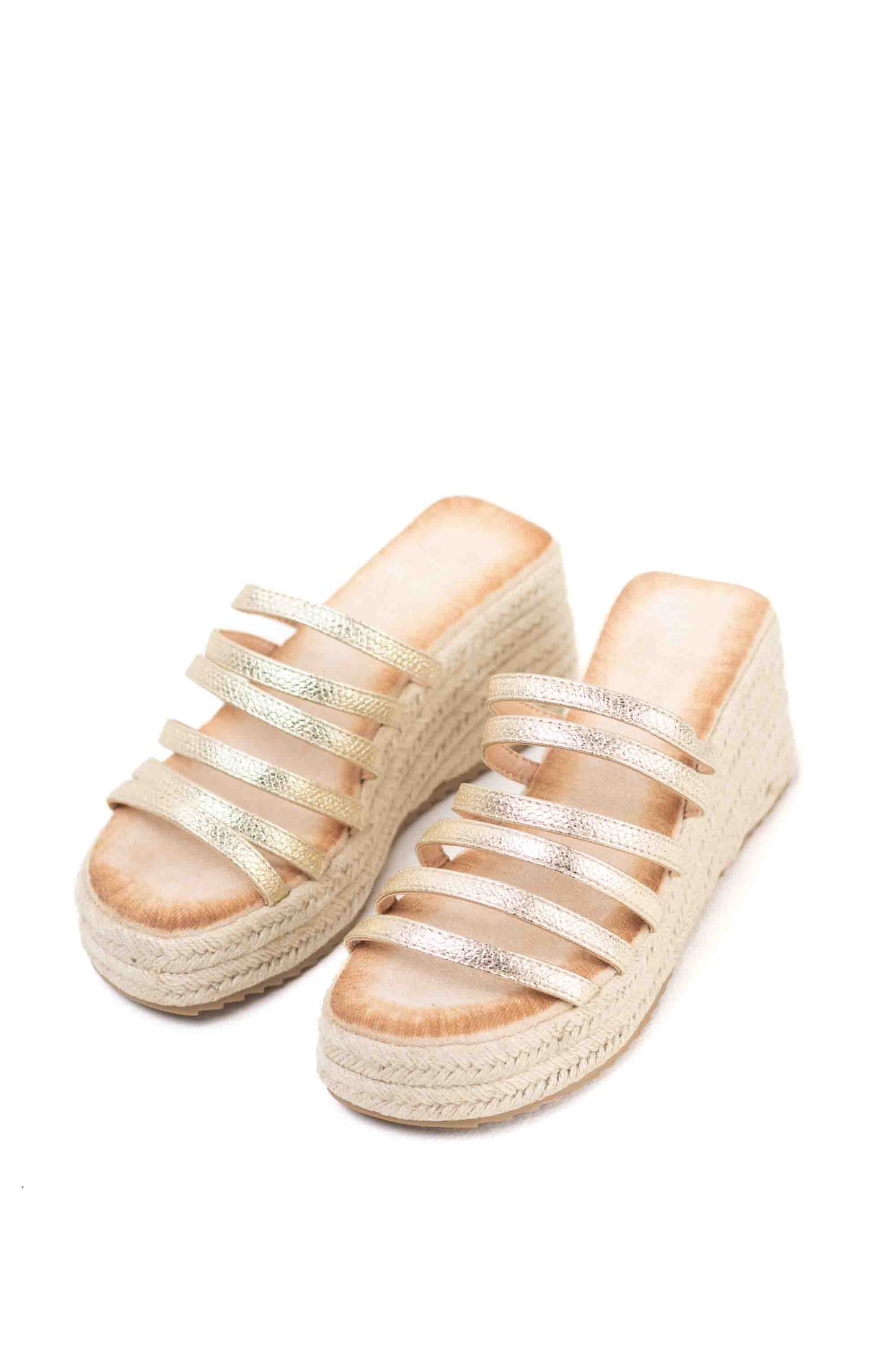 sandalias cunas espartos mujer plantilla almohadilla Dorado 37