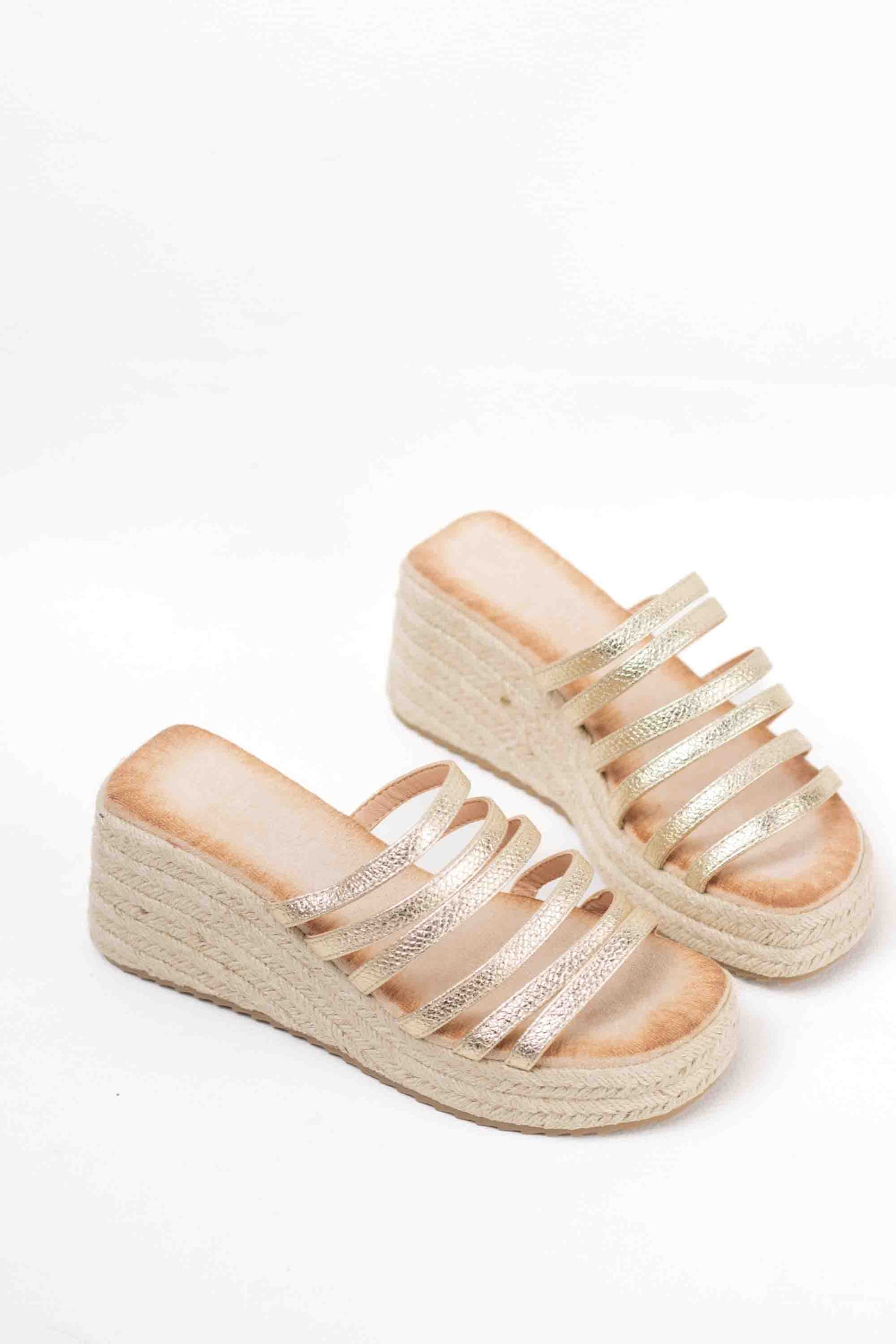 sandalias cunas espartos mujer plantilla almohadilla Dorado 39
