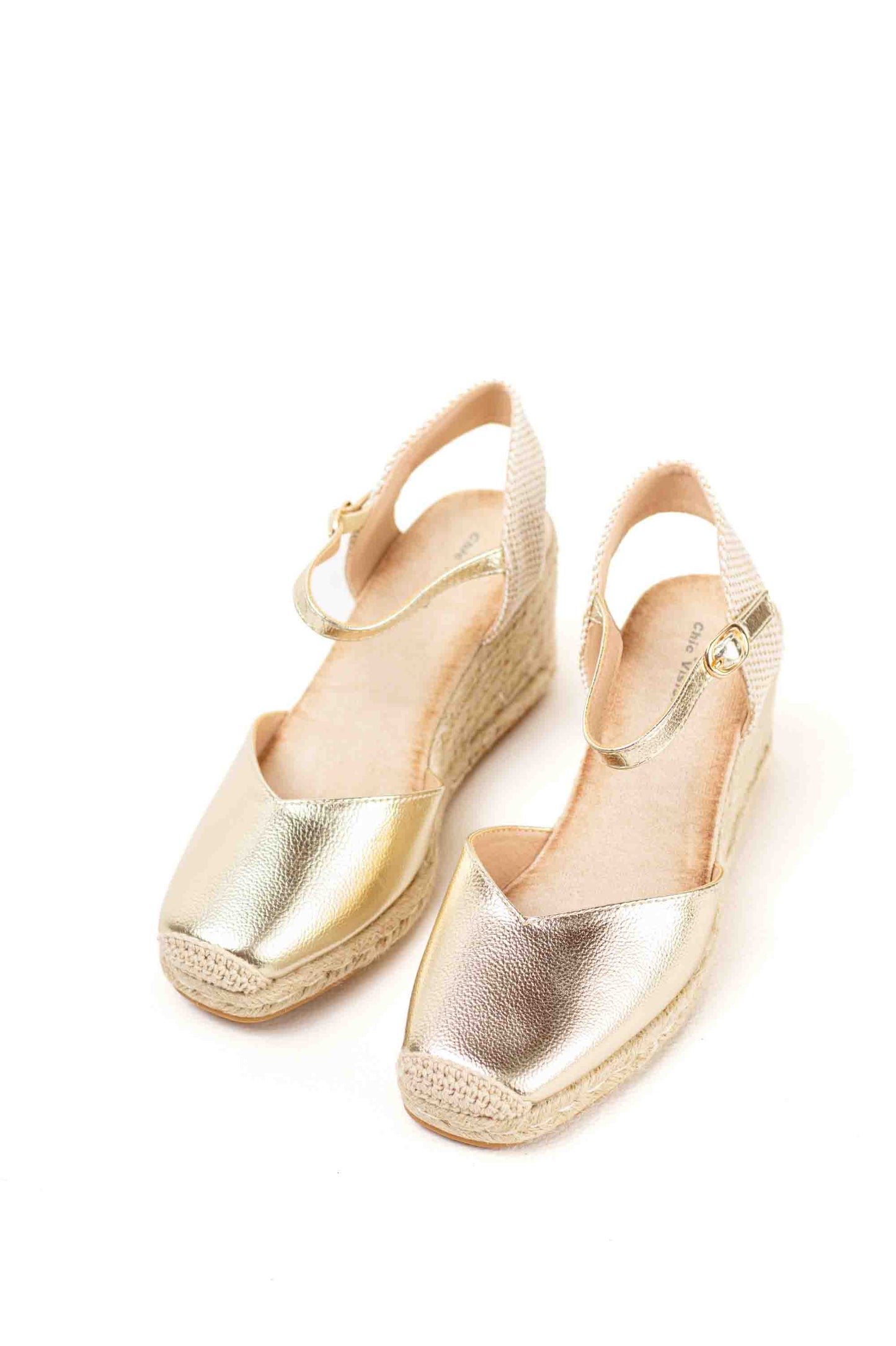 alpargatas doradas mujer cuna altas de espartos con plataforma con plantilla almohadilla color Negro talla 41
