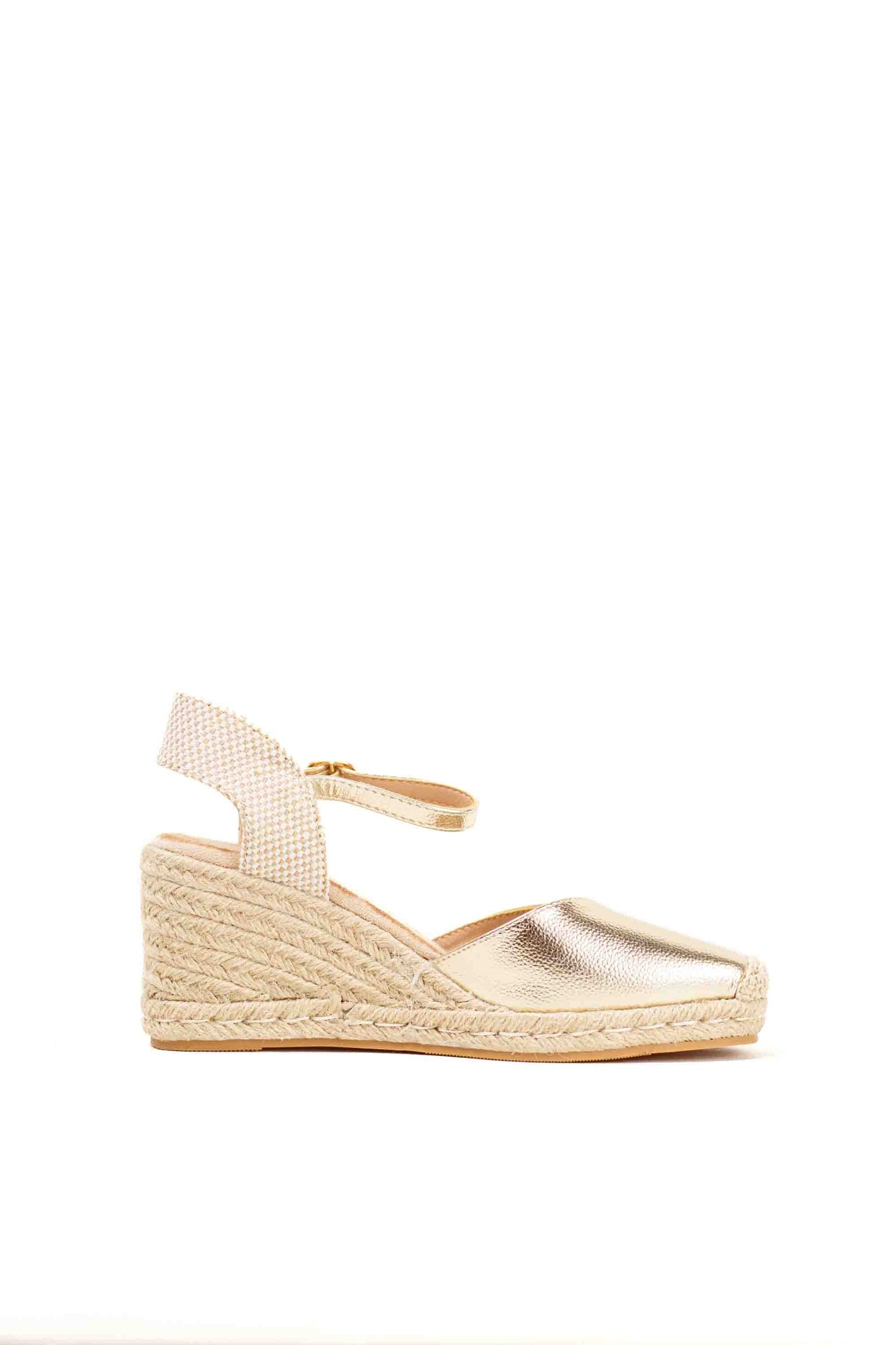 alpargatas doradas mujer cuna altas de espartos con plataforma con plantilla almohadilla color Gold talla 39