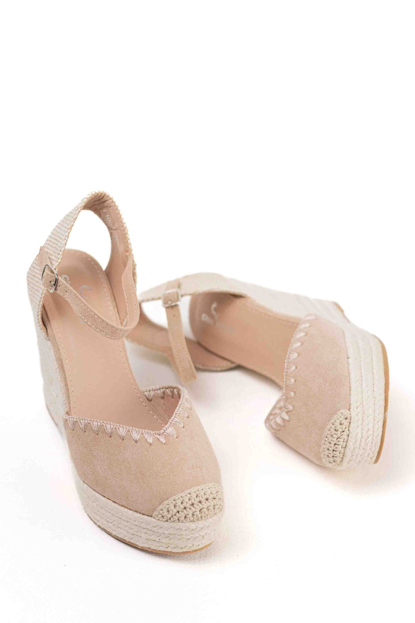 alpargatas cunas espartos altas con plataforma color Taupe talla 37