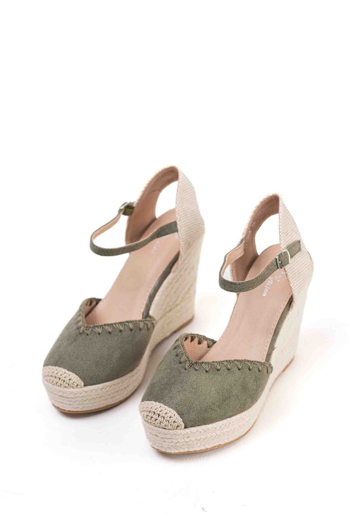 alpargatas cunas espartos altas con plataforma color Taupe talla 41