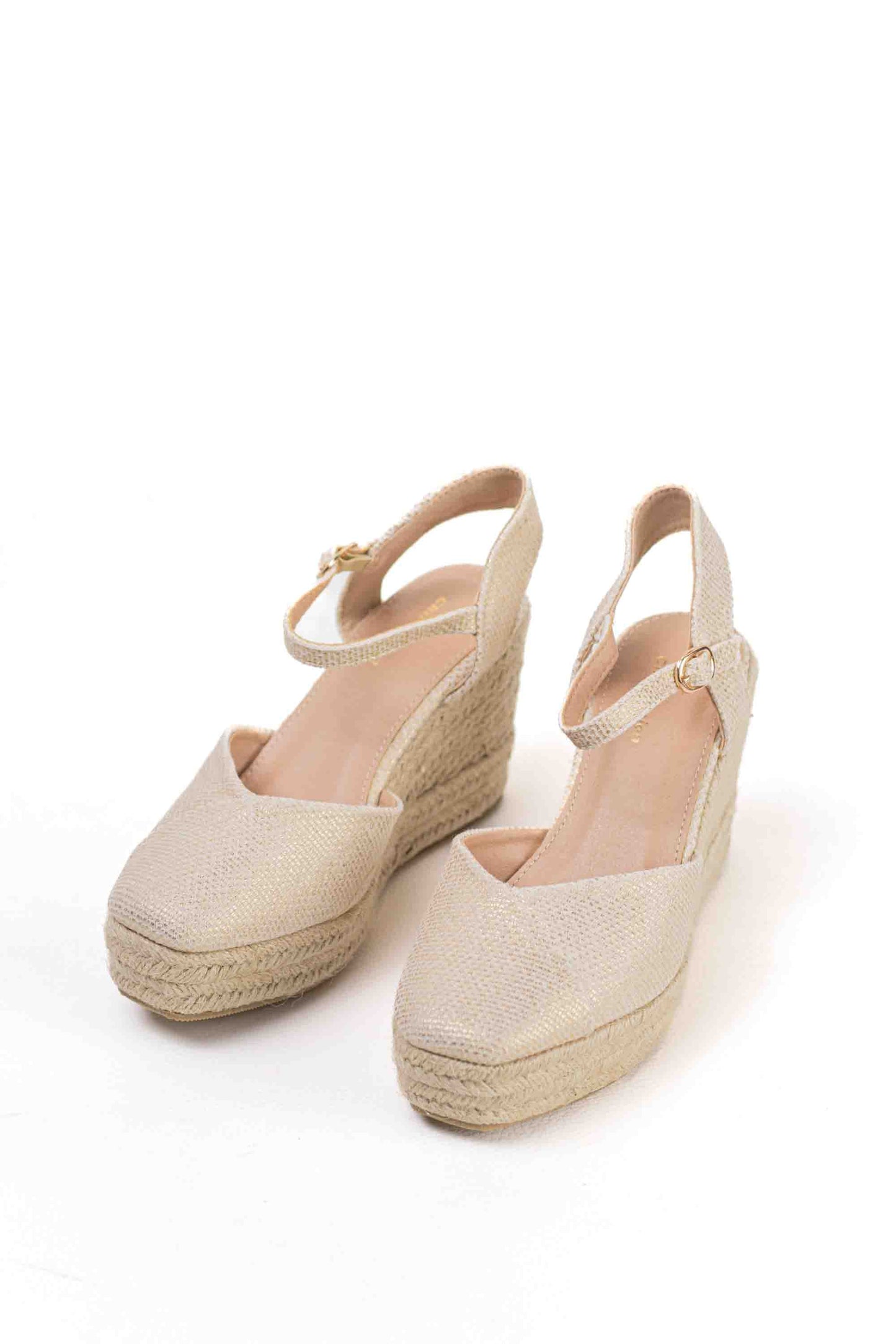 alpargatas cunas espartos altas mujer con plataforma super ligeras color Dorado talla 39