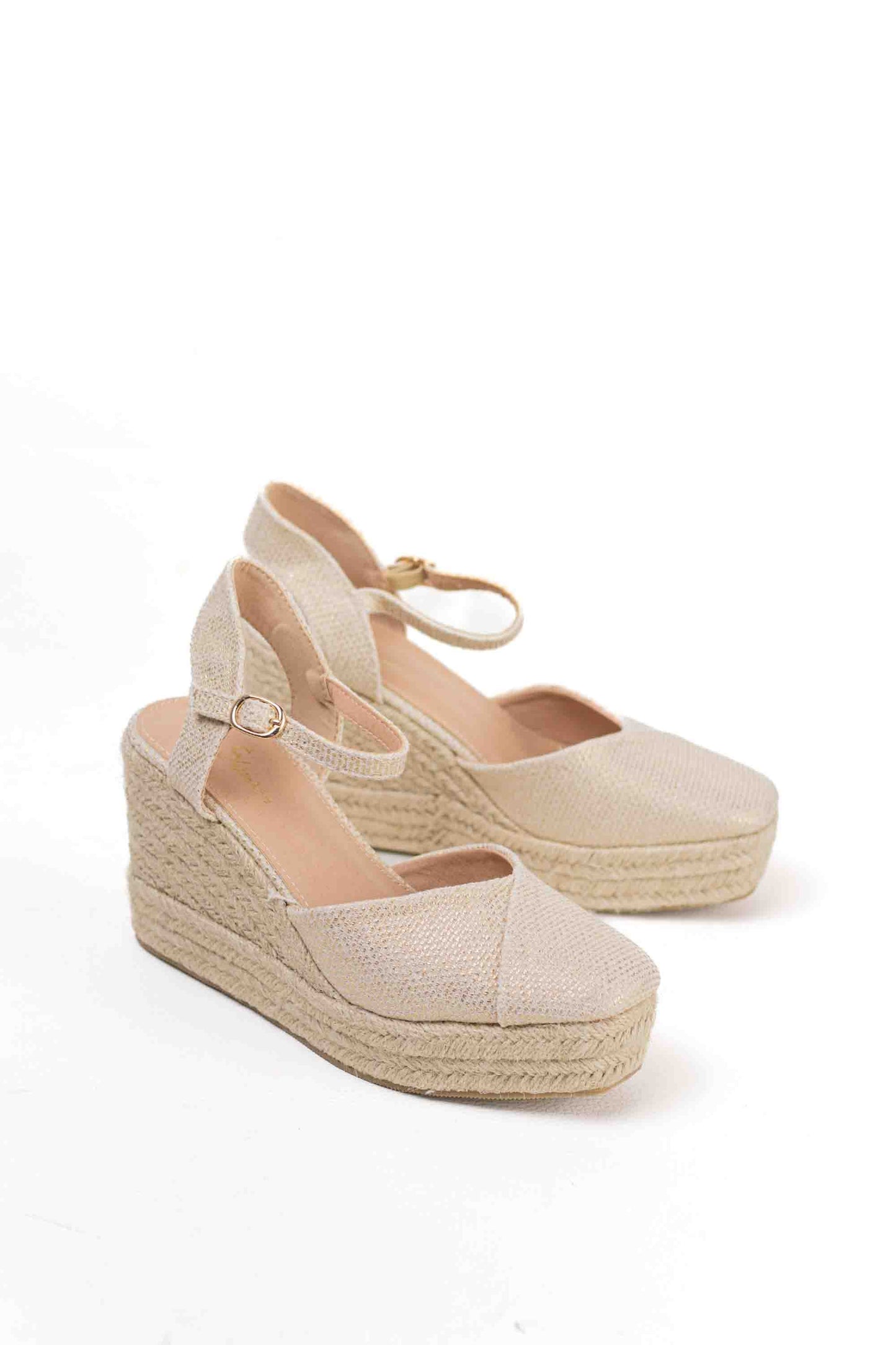 alpargatas cunas espartos altas mujer con plataforma super ligeras color Dorado talla 40