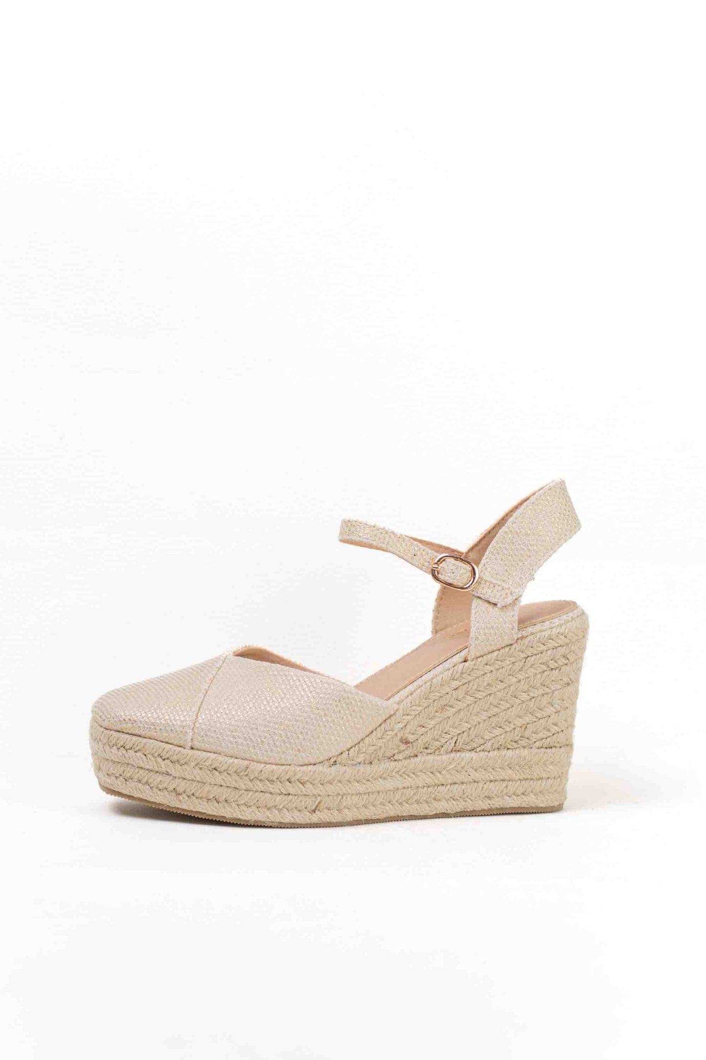 alpargatas cunas espartos altas mujer con plataforma super ligeras color Dorado talla 41