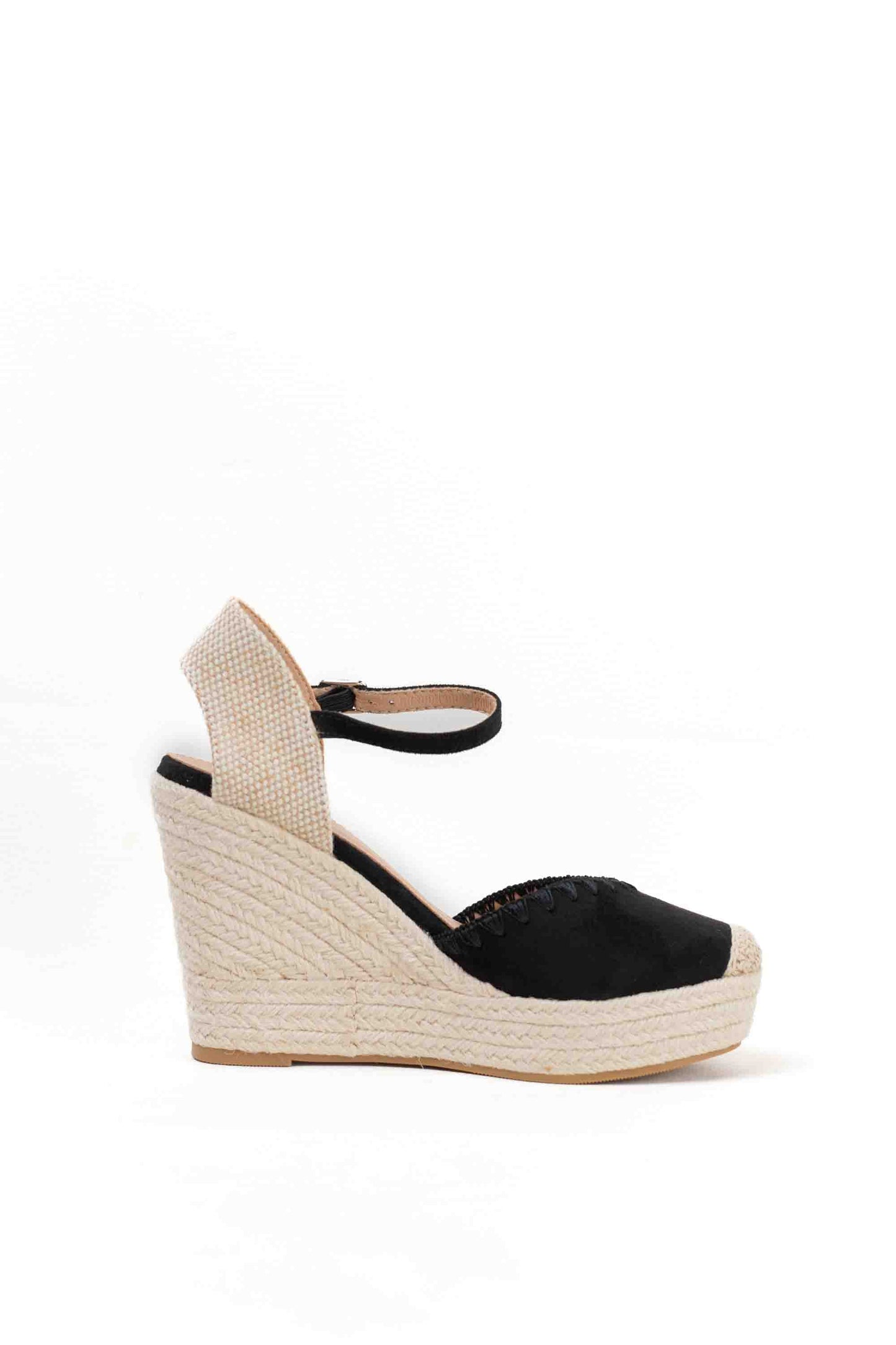 alpargatas cunas espartos altas con plataforma color Negro talla 36