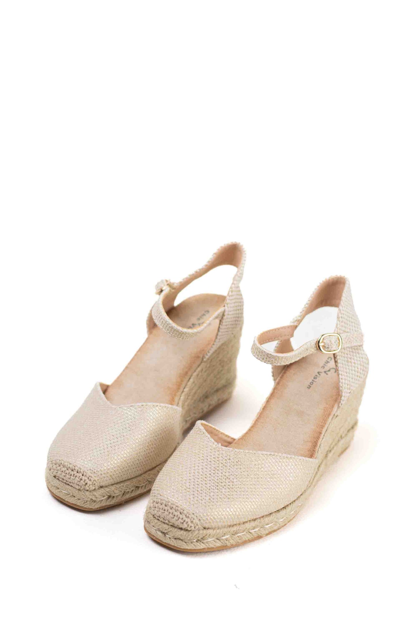 alpargatas doradas mujer cuna altas de espartos con plataforma con plantilla almohadilla color Dorado talla 36