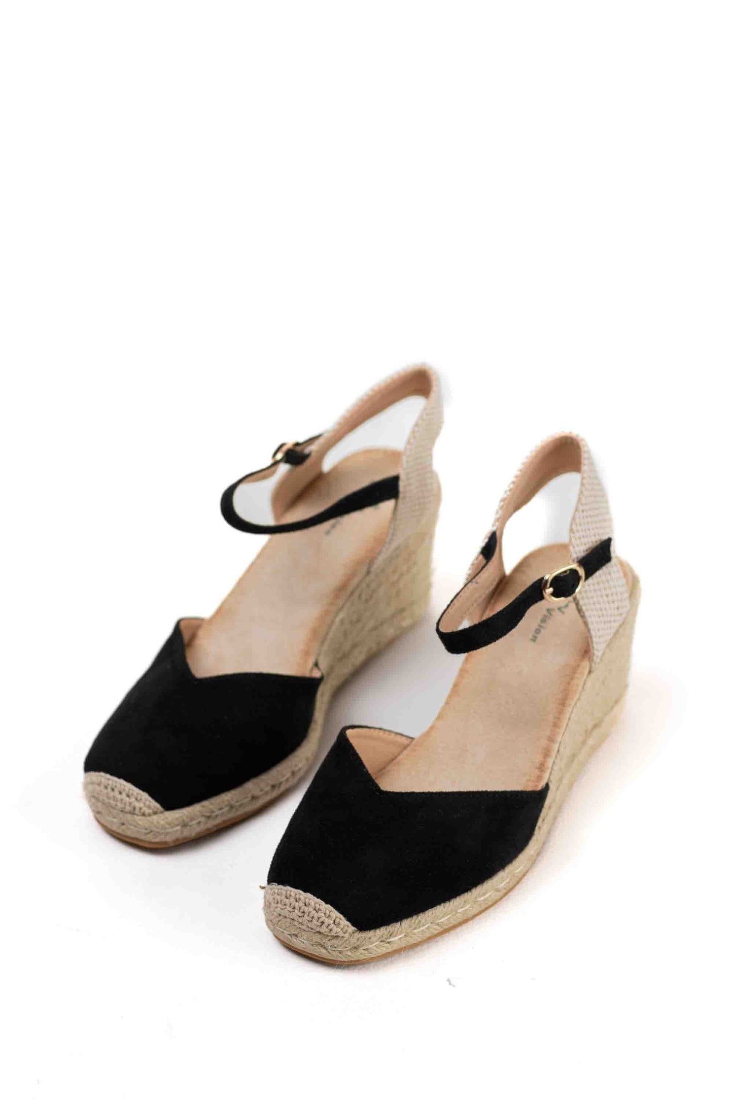 alpargatas doradas mujer cuna altas de espartos con plataforma con plantilla almohadilla color Negro talla 36
