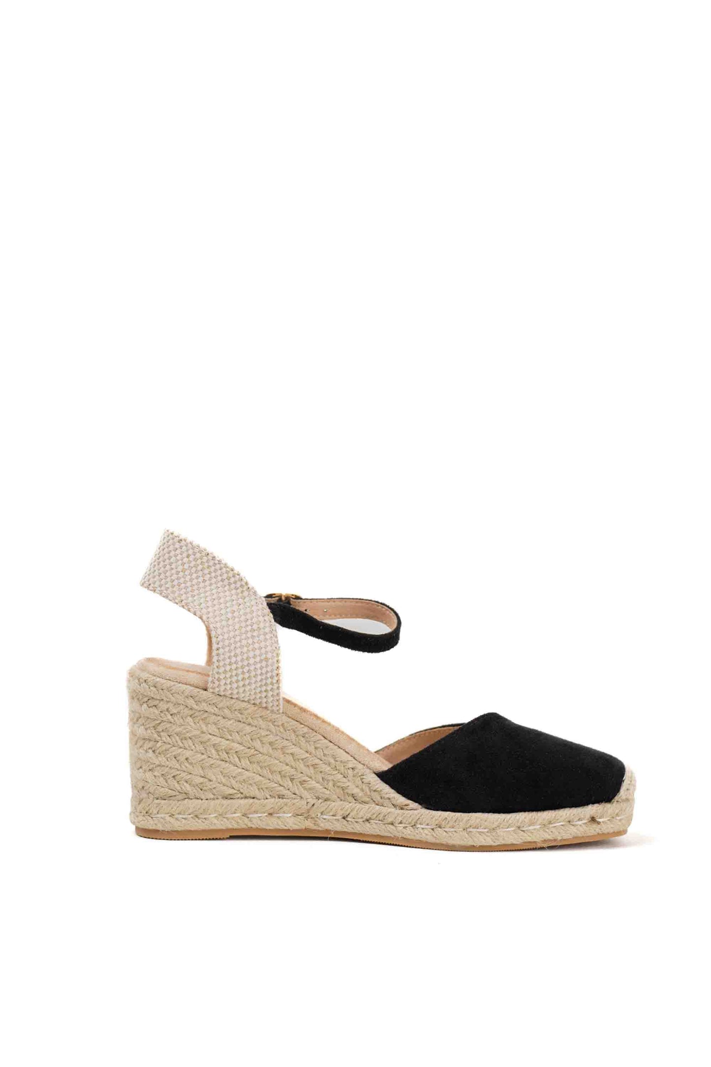 alpargatas doradas mujer cuna altas de espartos con plataforma con plantilla almohadilla color Negro talla 39