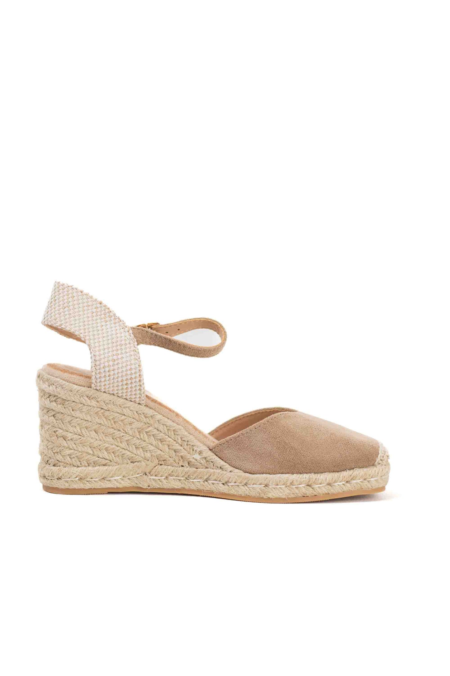 alpargatas doradas mujer cuna altas de espartos con plataforma con plantilla almohadilla color Taupe talla 36