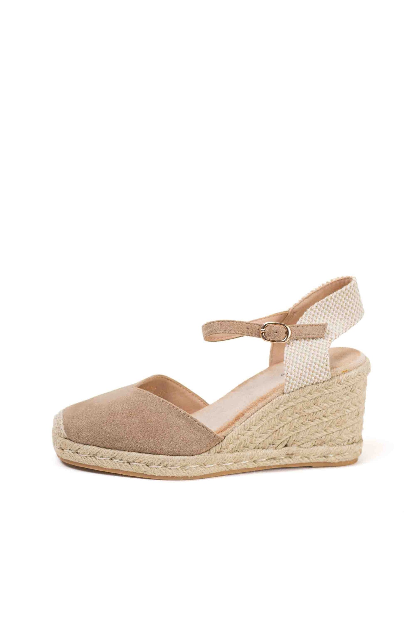 alpargatas doradas mujer cuna altas de espartos con plataforma con plantilla almohadilla color Taupe talla 37