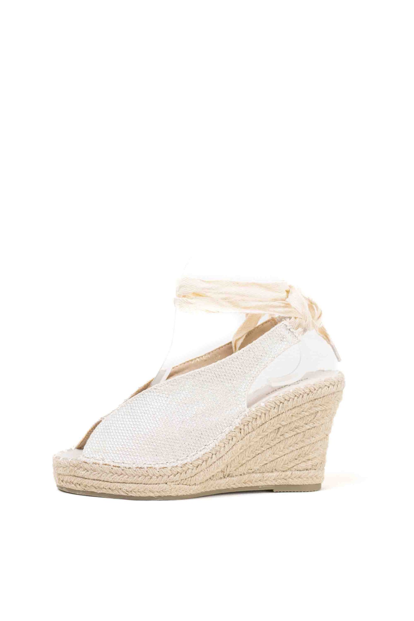 alpargatas cunas espartos altas con plataforma con cintas estilo bohemia Taupe 41
