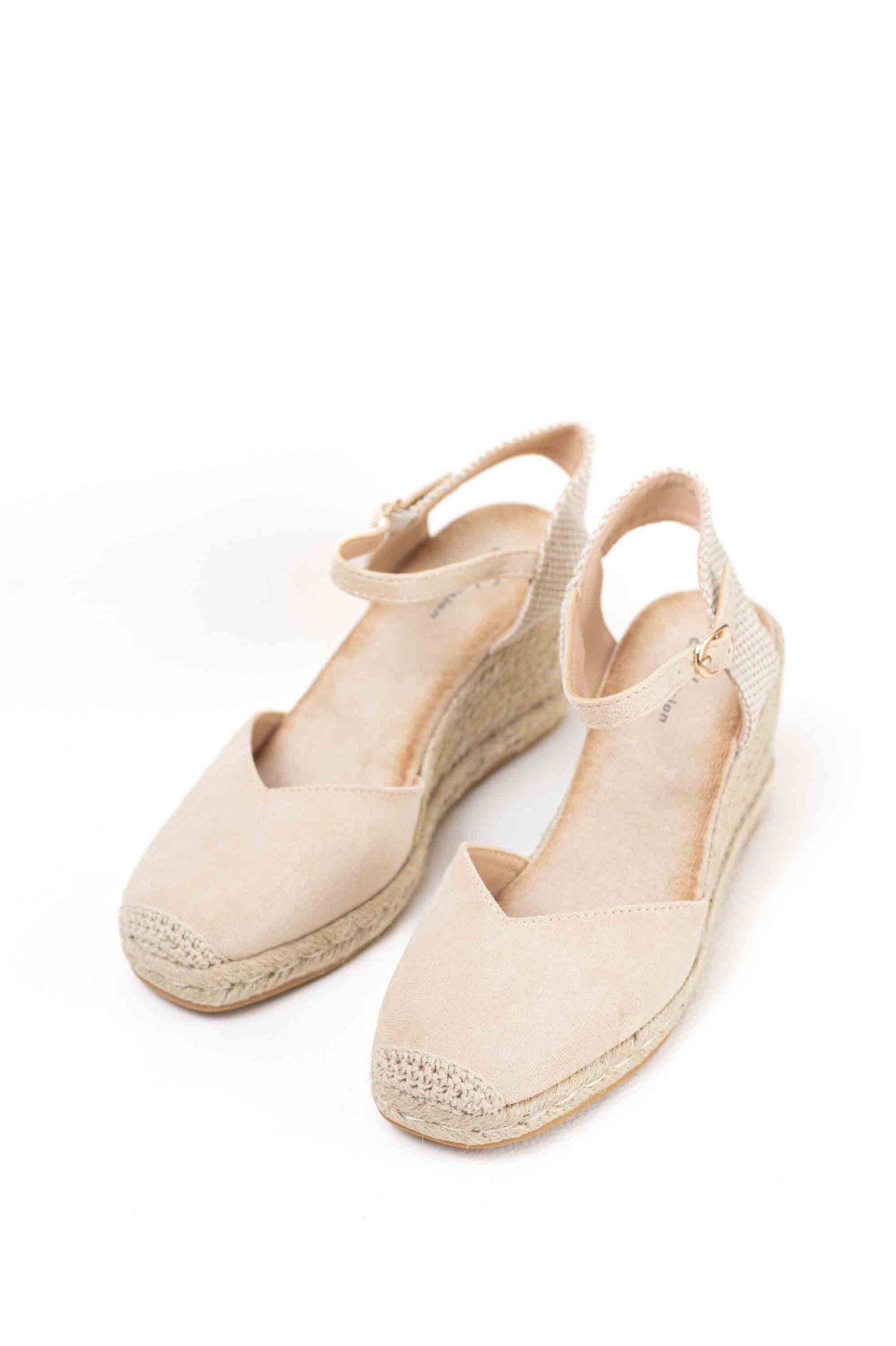alpargatas doradas mujer cuna altas de espartos con plataforma con plantilla almohadilla color Taupe talla 40