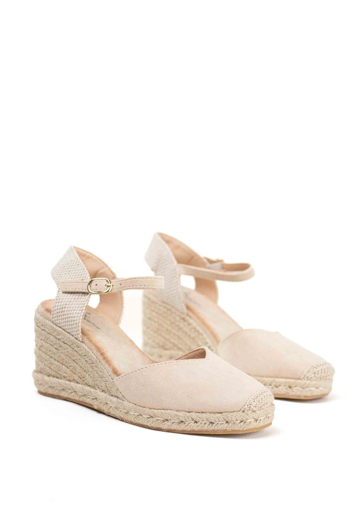 alpargatas doradas mujer cuna altas de espartos con plataforma con plantilla almohadilla color Taupe talla 41