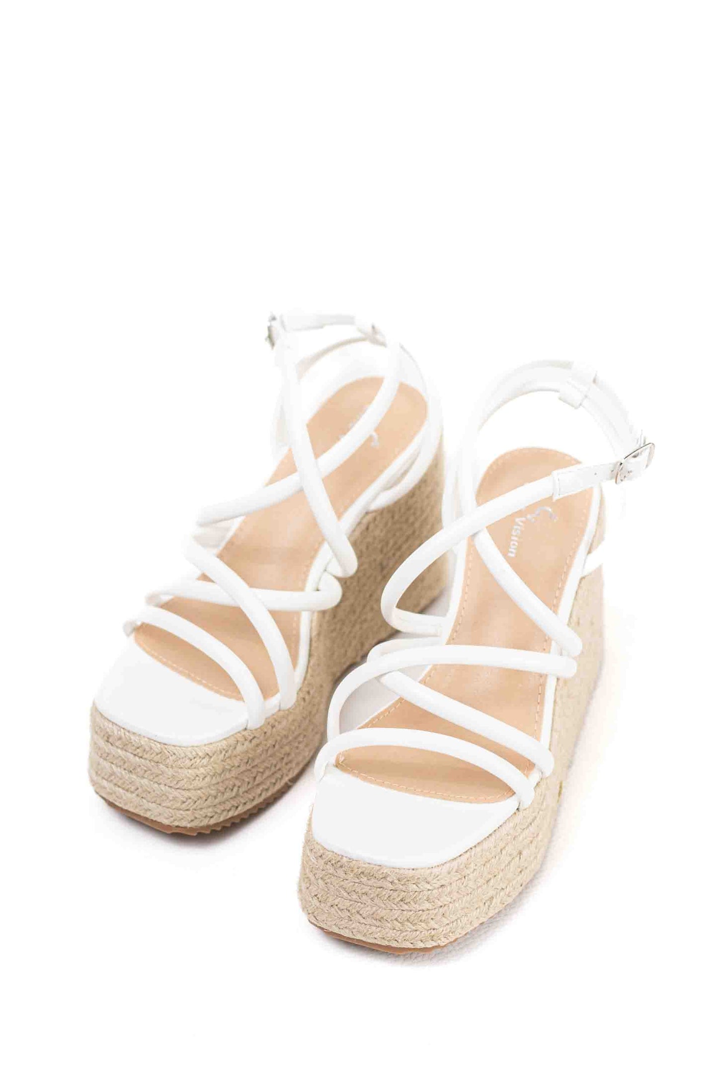 sandalias mujer doradas de tiras con plataforma de esparto color Plata talla 38