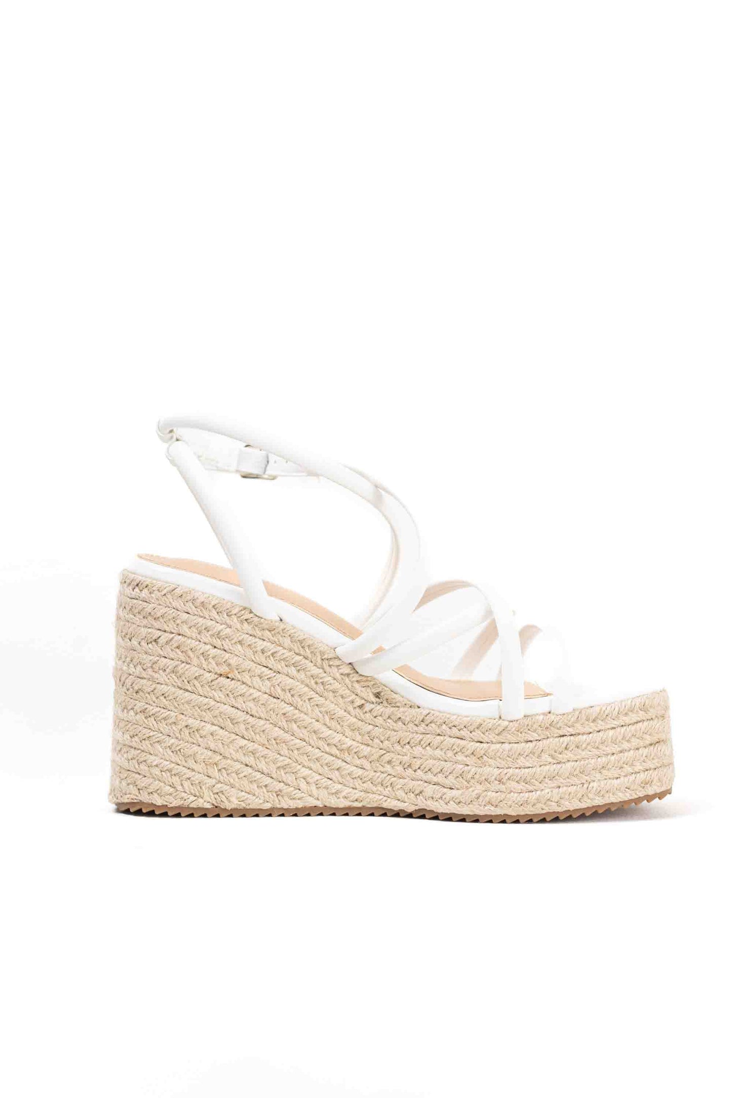sandalias mujer doradas de tiras con plataforma de esparto color Plata talla 40