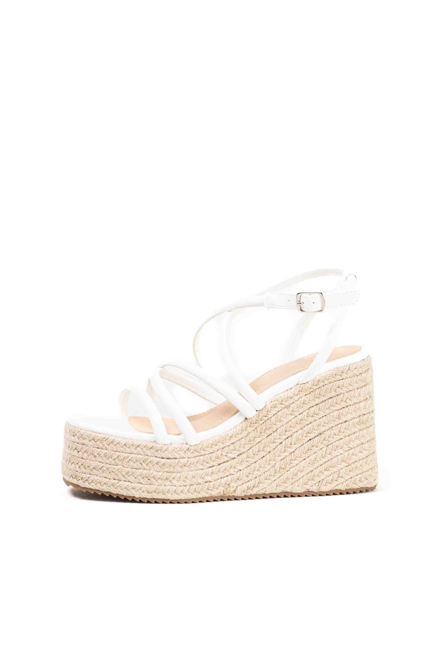 sandalias mujer doradas de tiras con plataforma de esparto color Plata talla 41