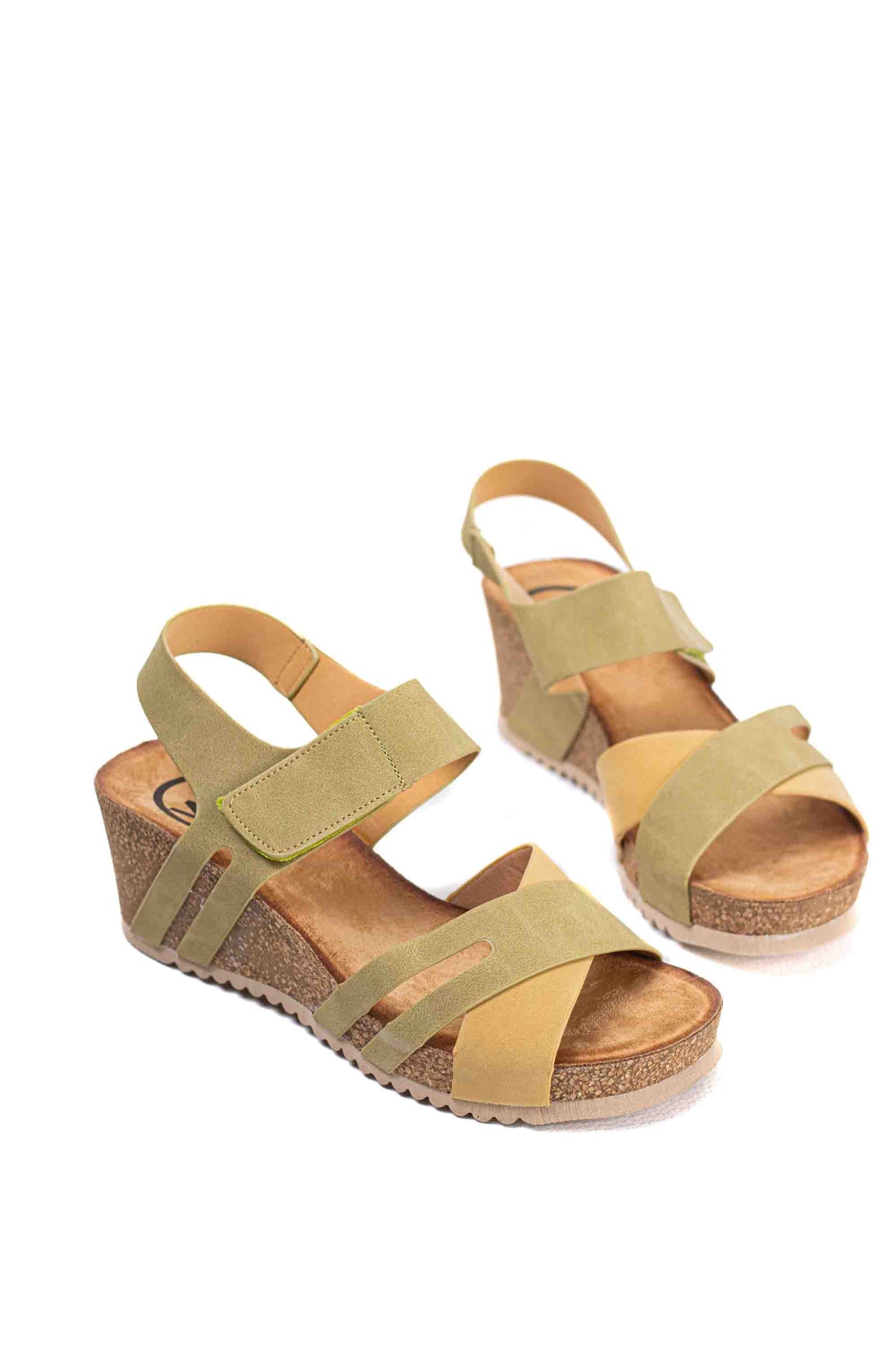 Sandalias mujer cuña Velcro y plataforma Ajustables