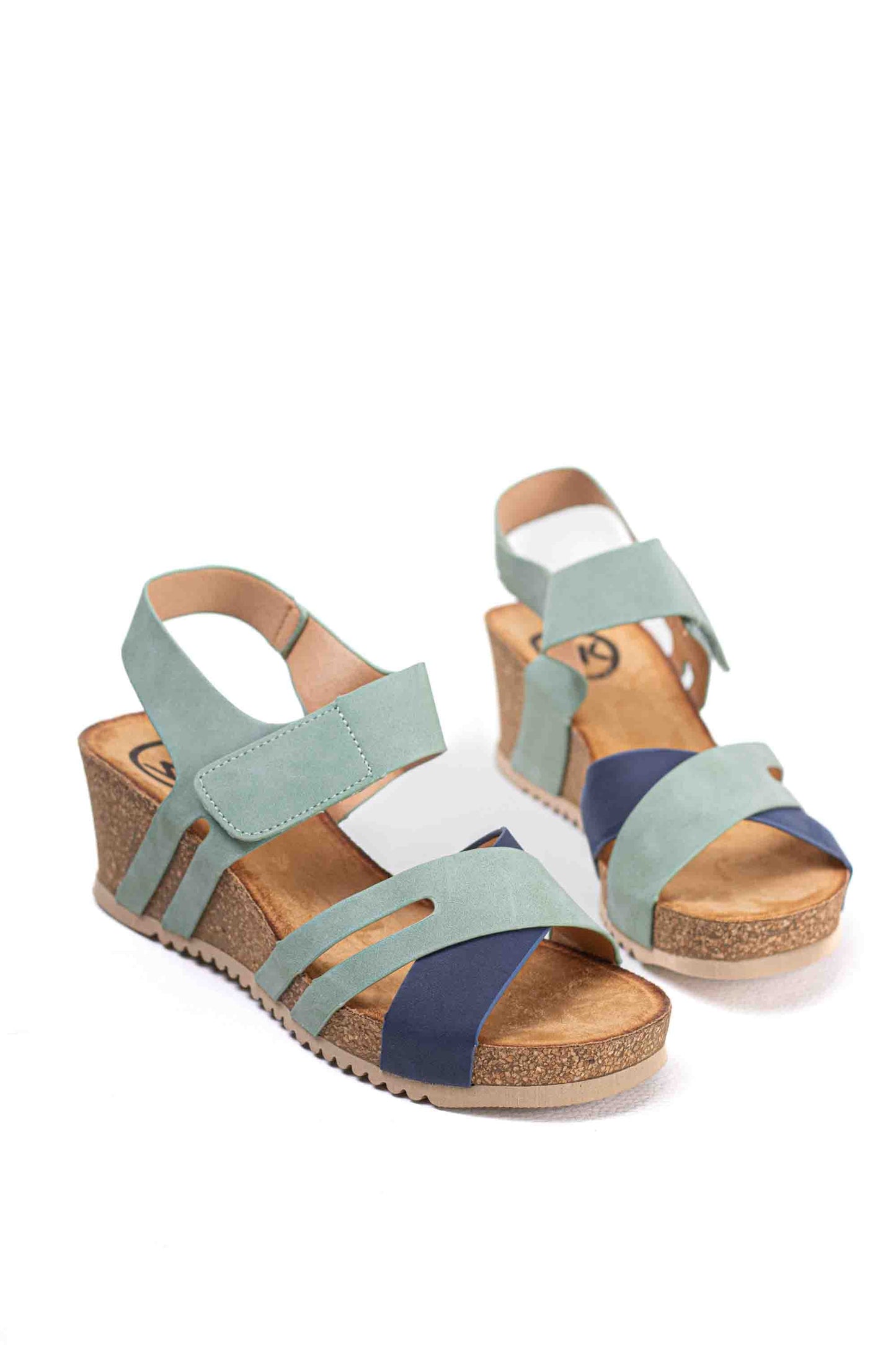 Sandalias mujer cuña Velcro y plataforma Ajustables