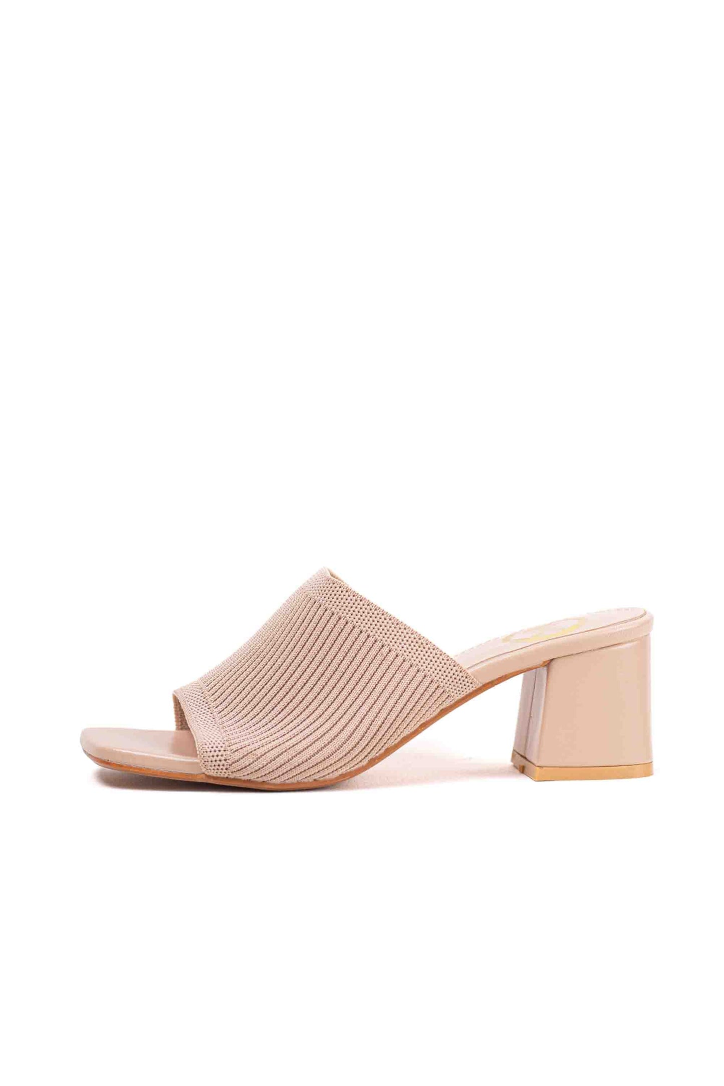 Sandalias doradas mules mujer con tacón bajo con palas elásticas