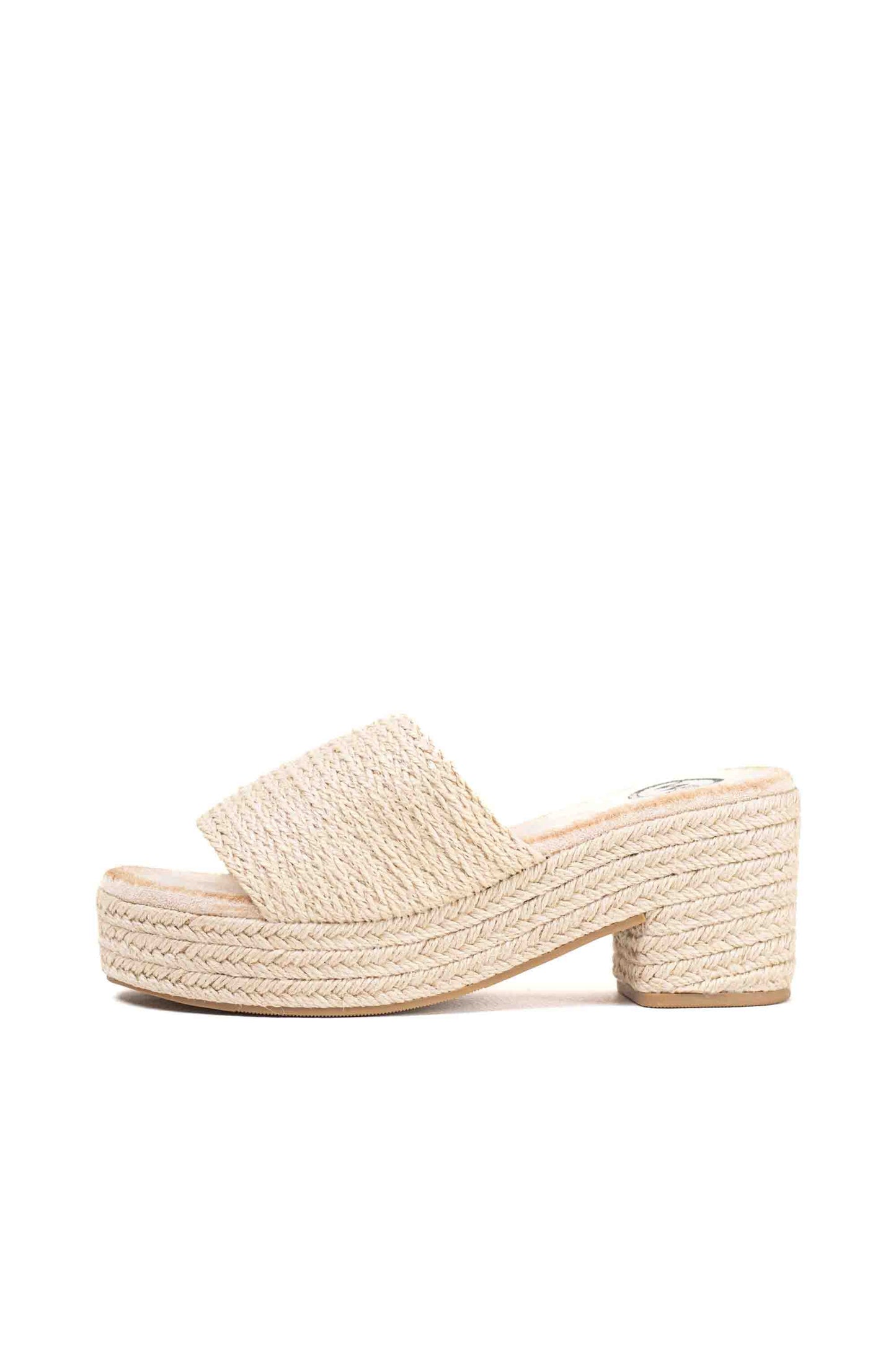 Sandalias mules de Esparto tacón medio