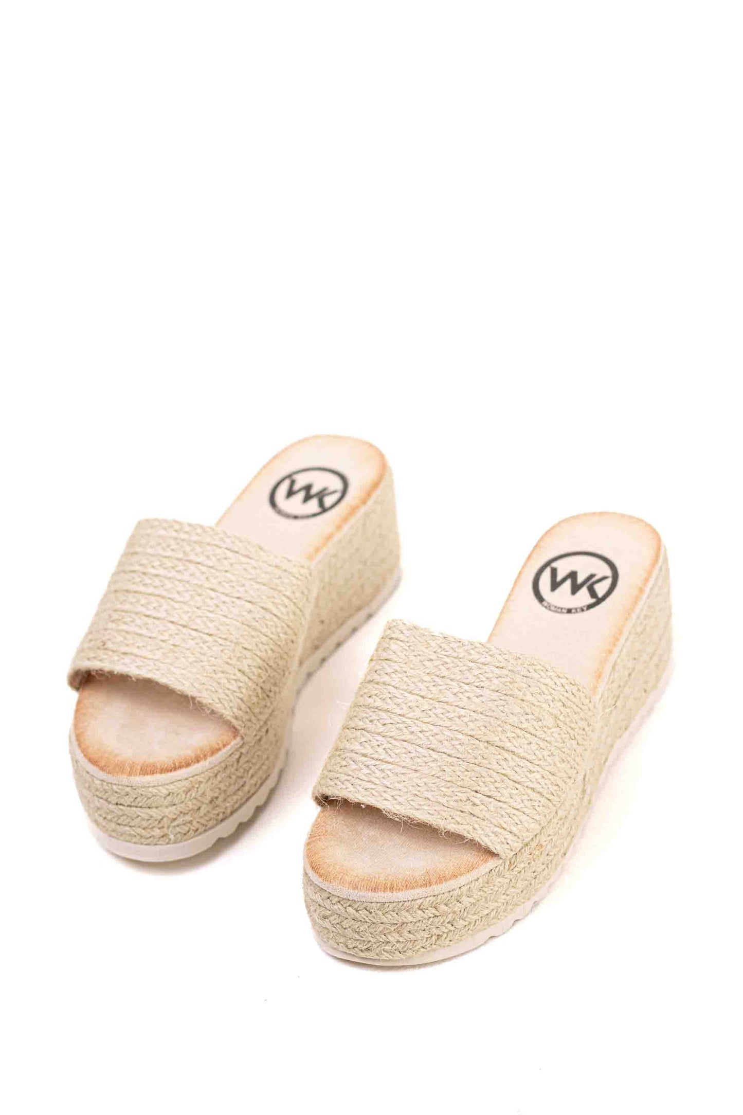 Sandalias mujer de esparto con cuña y plataforma