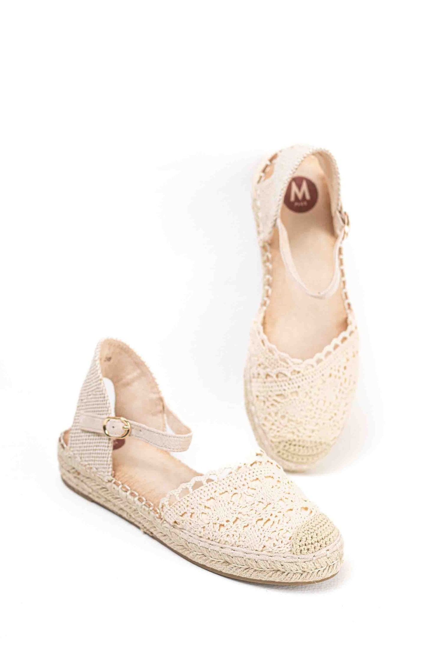 Alpargatas de esparto mujer con mini plataforma diseño crochet