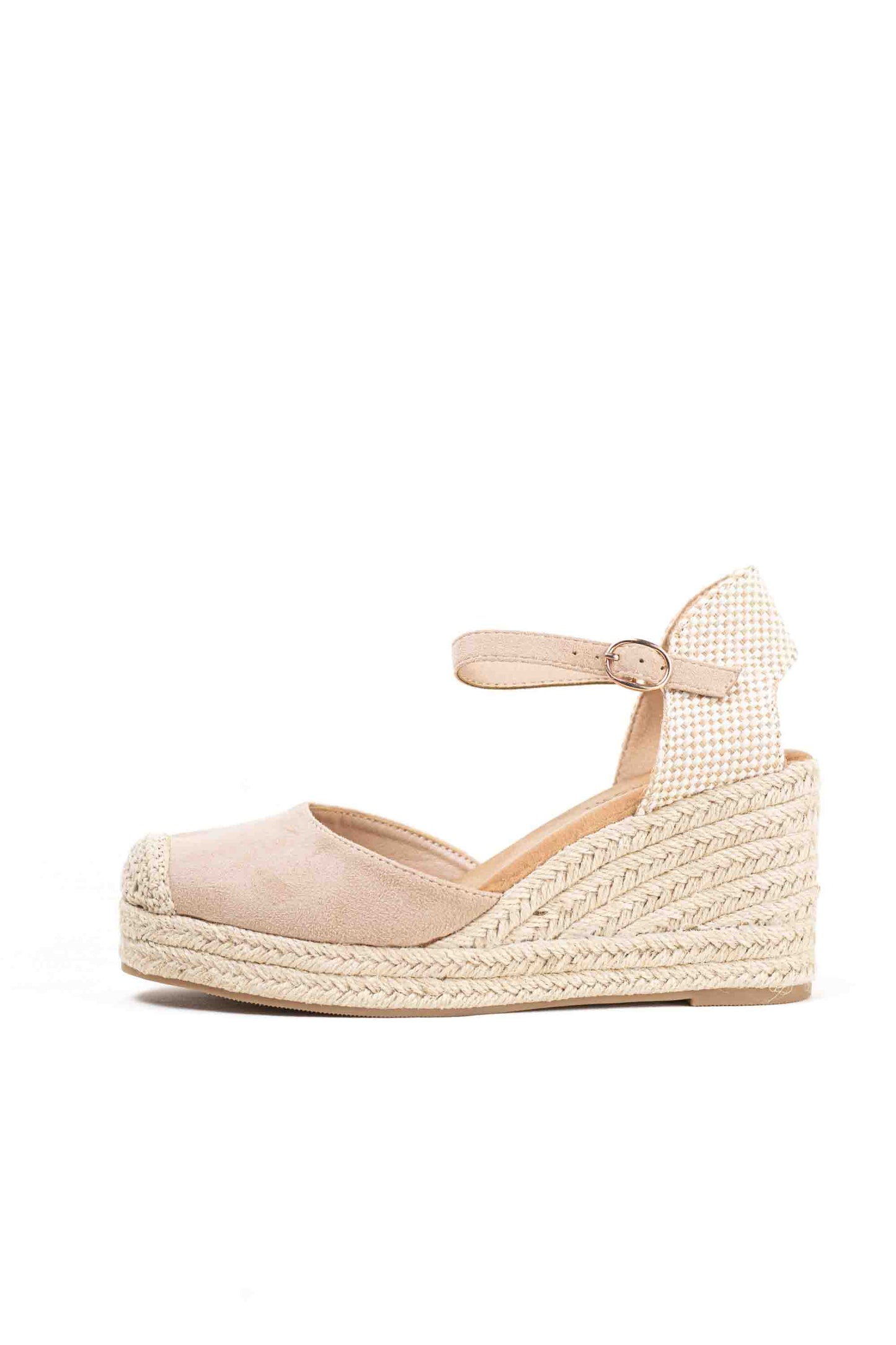alpargatas doradas mujer de cunas altas de esparto con plataforma ligera con plantillas acolchadas color Beige talla 41