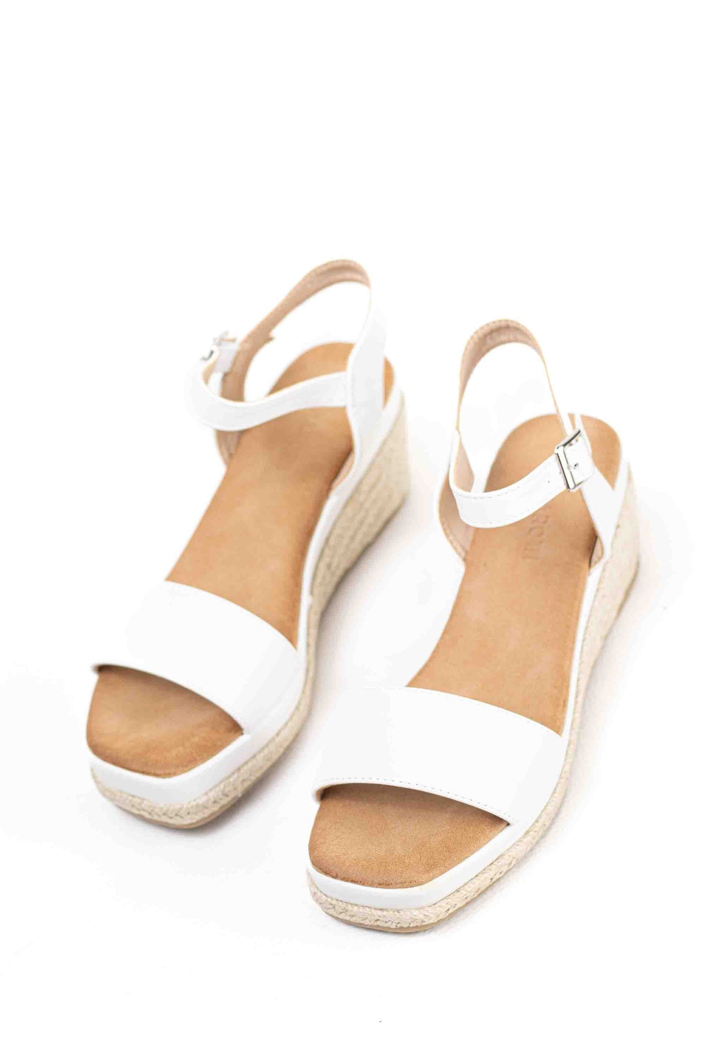 Sandalias doradas mujer cuña mediana de espartos con plataforma