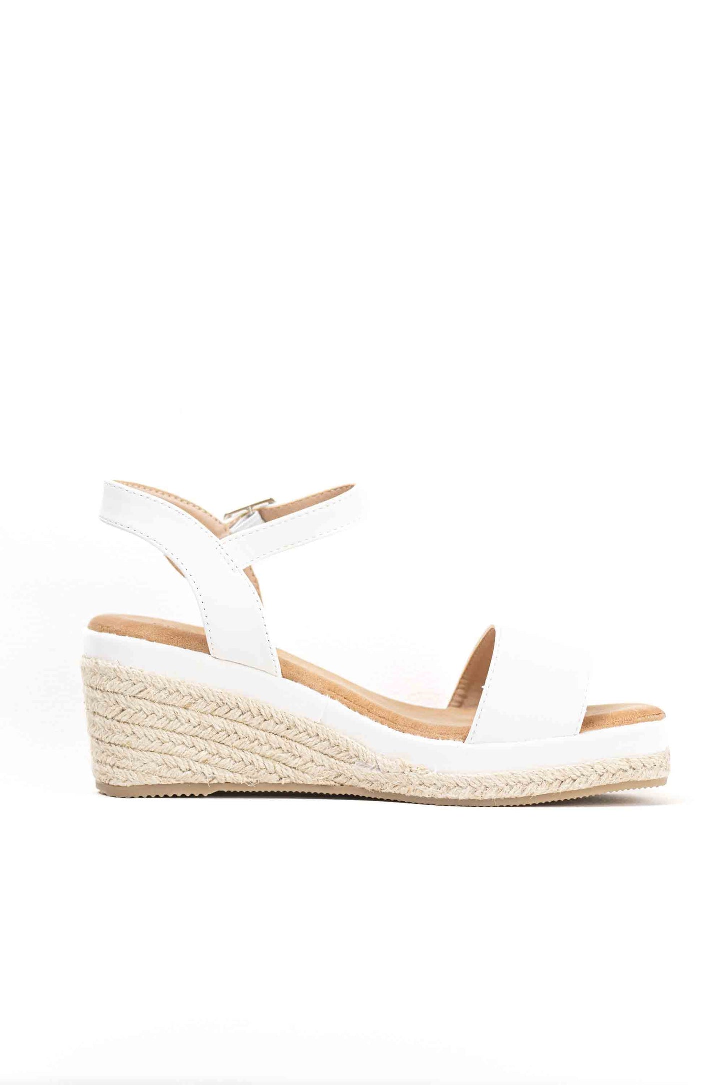Sandalias doradas mujer cuña mediana de espartos con plataforma