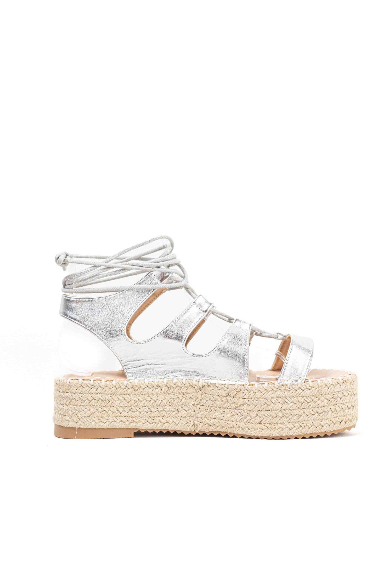 Sandalias romanas plataforma mujer con cordones