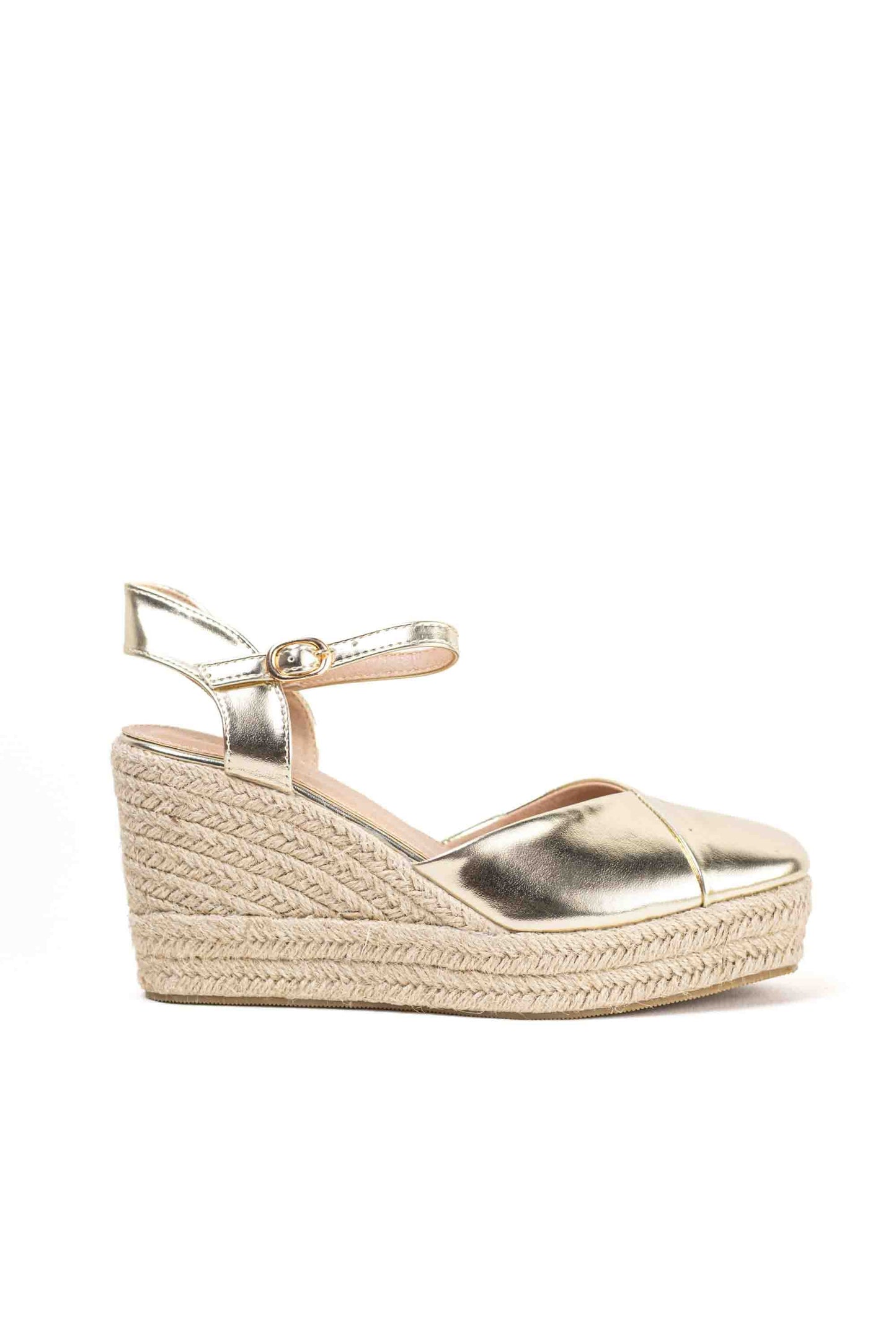 alpargatas cunas espartos altas mujer con plataforma super ligeras color Gold talla 38
