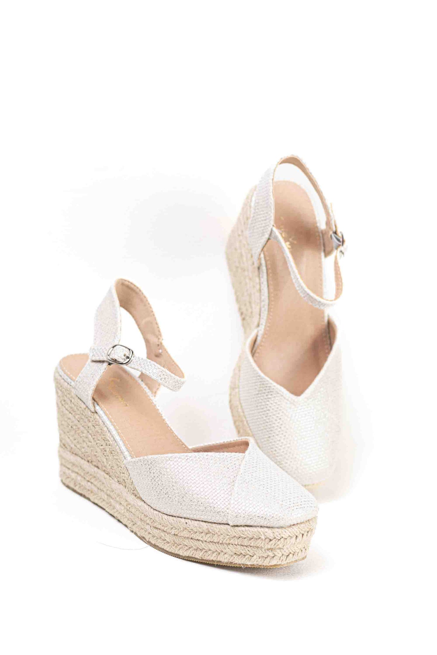 alpargatas cunas espartos altas mujer con plataforma super ligeras color Beige talla 36