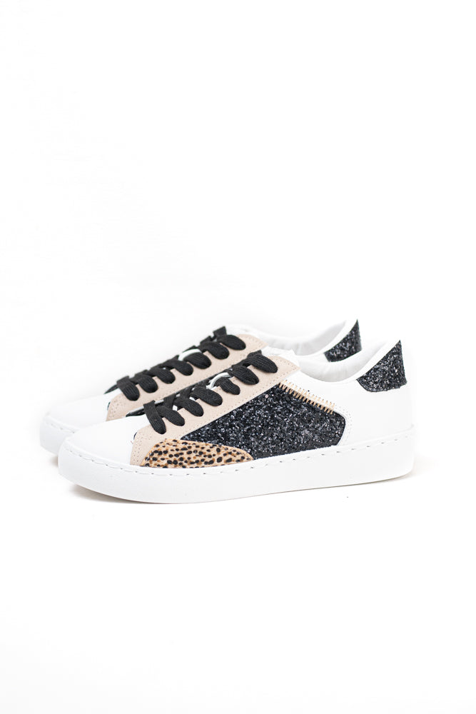 Zapatillas plataforma mujer detalla purpurinas con cordones