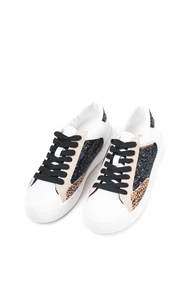 Zapatillas plataforma mujer detalla purpurinas con cordones