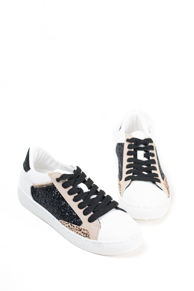 Zapatillas plataforma mujer detalla purpurinas con cordones