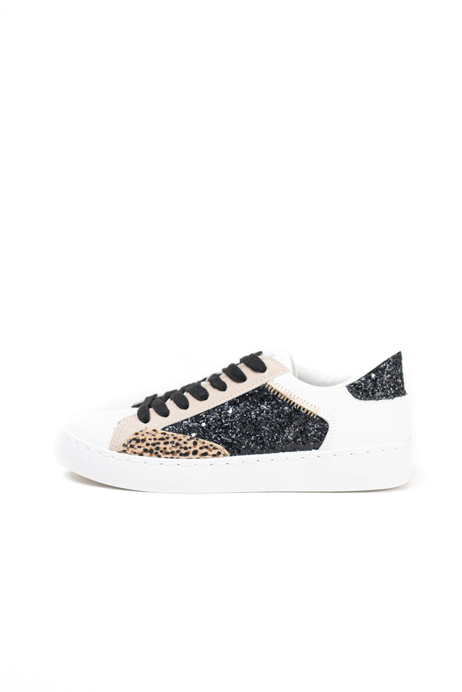 Zapatillas plataforma mujer detalla purpurinas con cordones