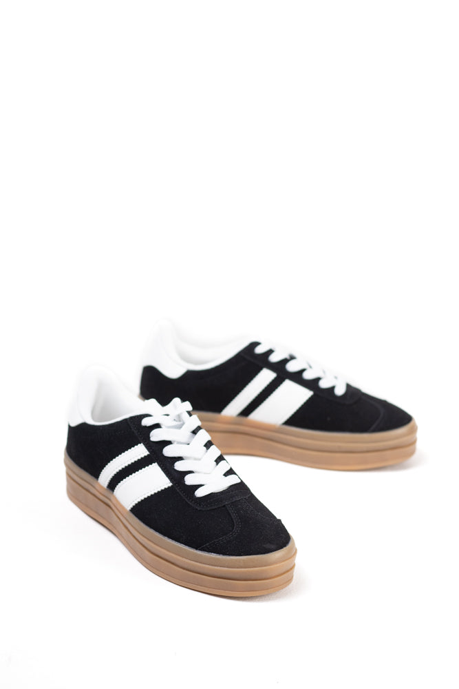 Zapatillas plataforma mujer estilo retro con cordones
