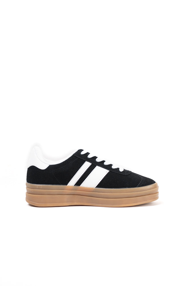 Zapatillas plataforma mujer estilo retro con cordones