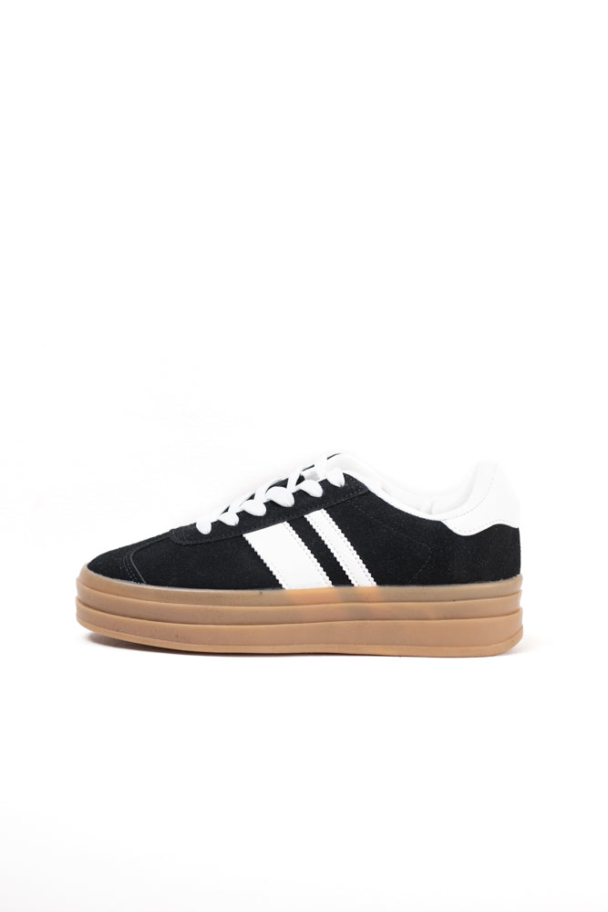 Zapatillas plataforma mujer estilo retro con cordones