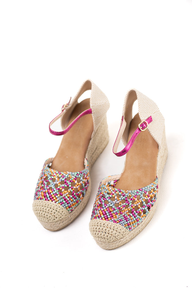 alpargatas cunas altas de espartos para mujer con plataforma y plantilla acolchada color Multicolor talla 39