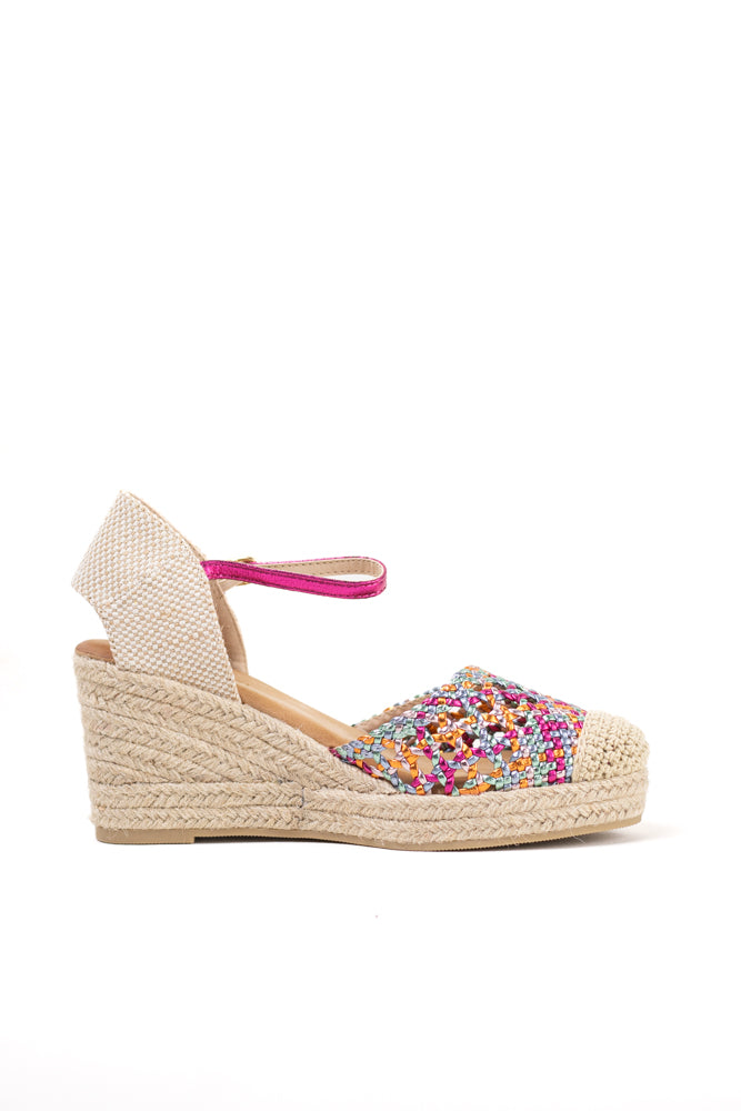 alpargatas cunas altas de espartos para mujer con plataforma y plantilla acolchada color Blanco talla 36
