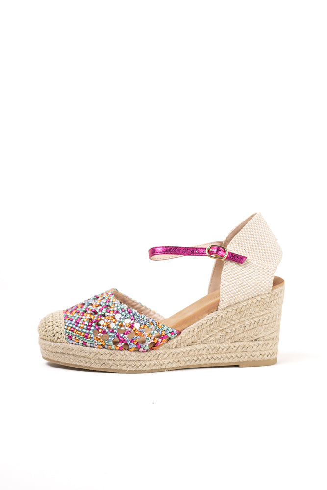alpargatas cunas altas de espartos para mujer con plataforma y plantilla acolchada color Multicolor talla 41