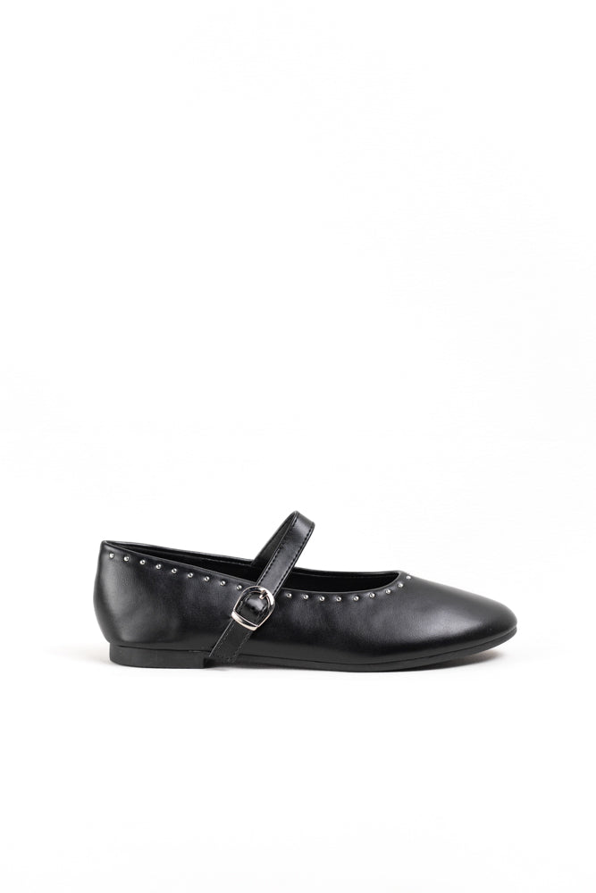 Bailarinas Negras para Mujer con Detalles de Tachuelas, elegancia y comodidad diaria