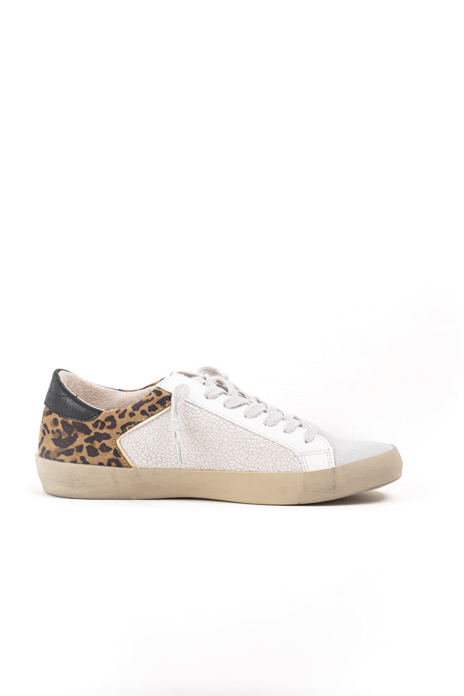 Zapatilla deportiva estilo retro con estampado leopardo Corina