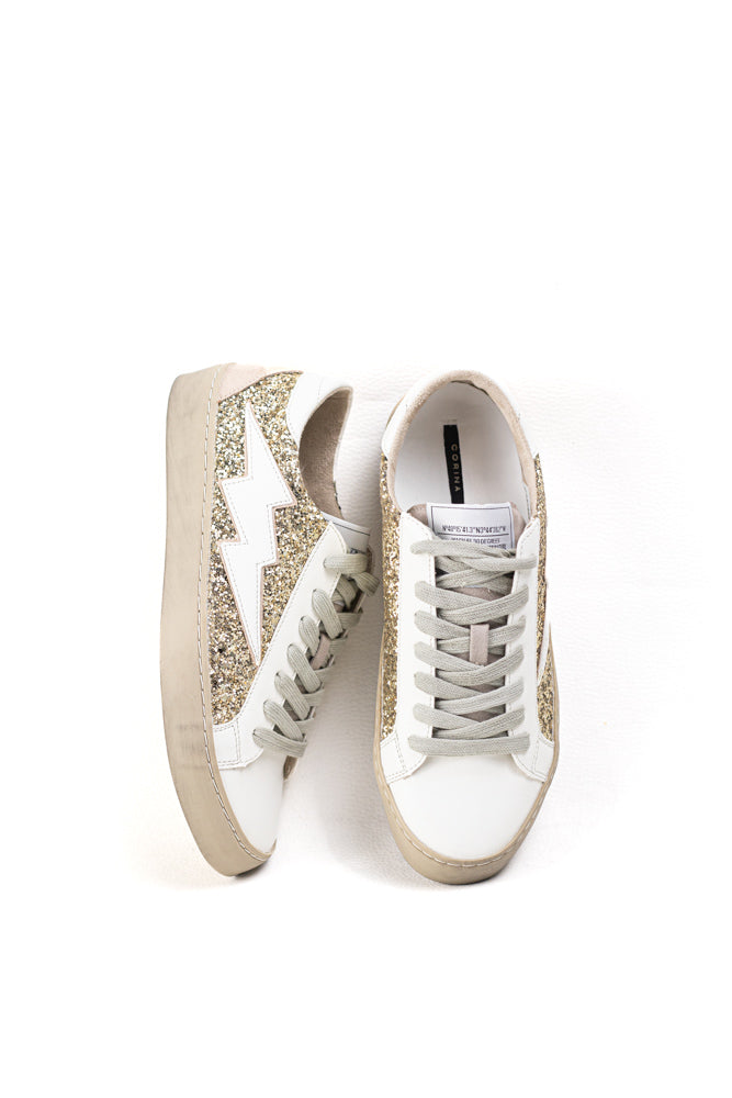 Zapatillas Casual para Mujer con Detalles Brillantes y Estrella Azul, combina confort y estilo.Corina
