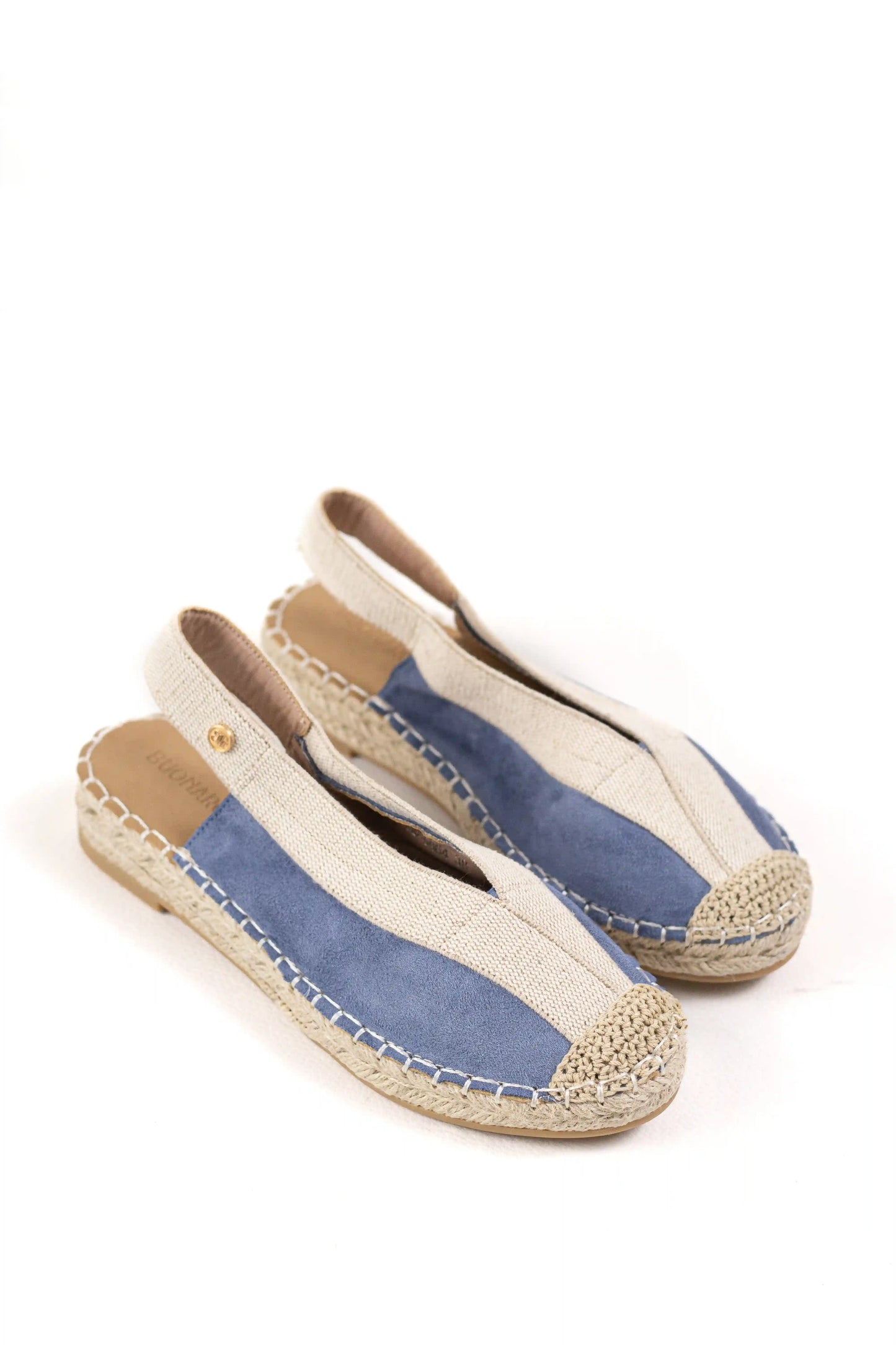 sandalia alpargata de mujer con suela de esparto y detalle trenzado color Camel talla 39